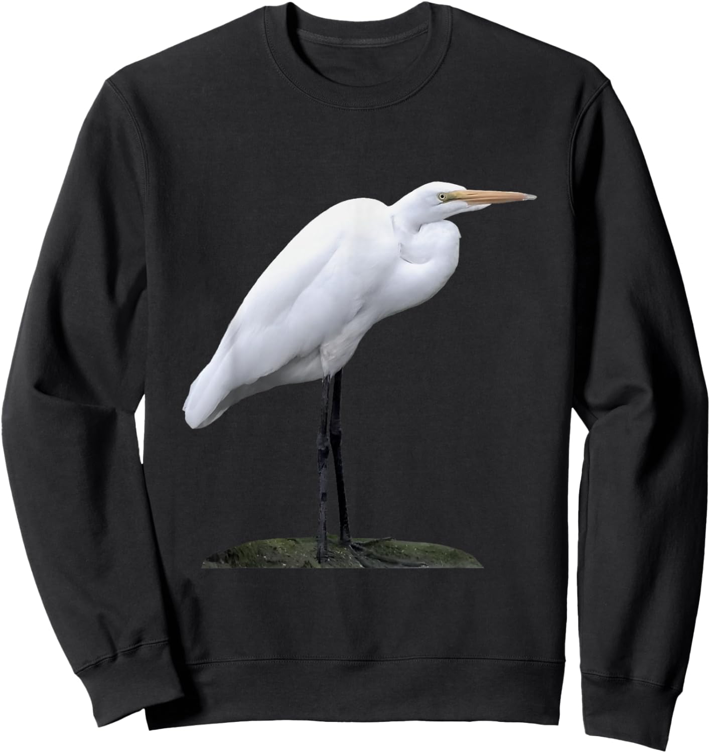 Great Egret : Wetland Wildlife Sweatshirt - Sweatshirt | Black
