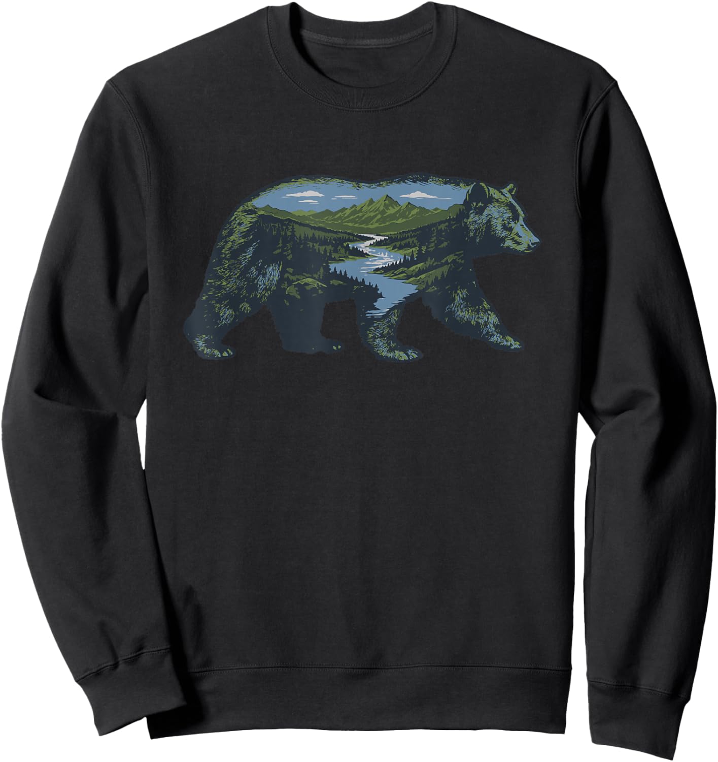 Bear Mountains and Nature Sweatshirt - Sweatshirt | Black