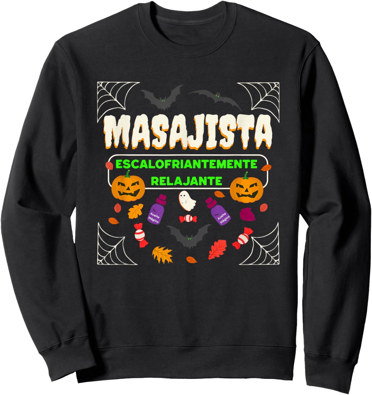 Funny Masseur – Chillingly Relaxing Halloween Sweatshirt - Sweatshirt | Black