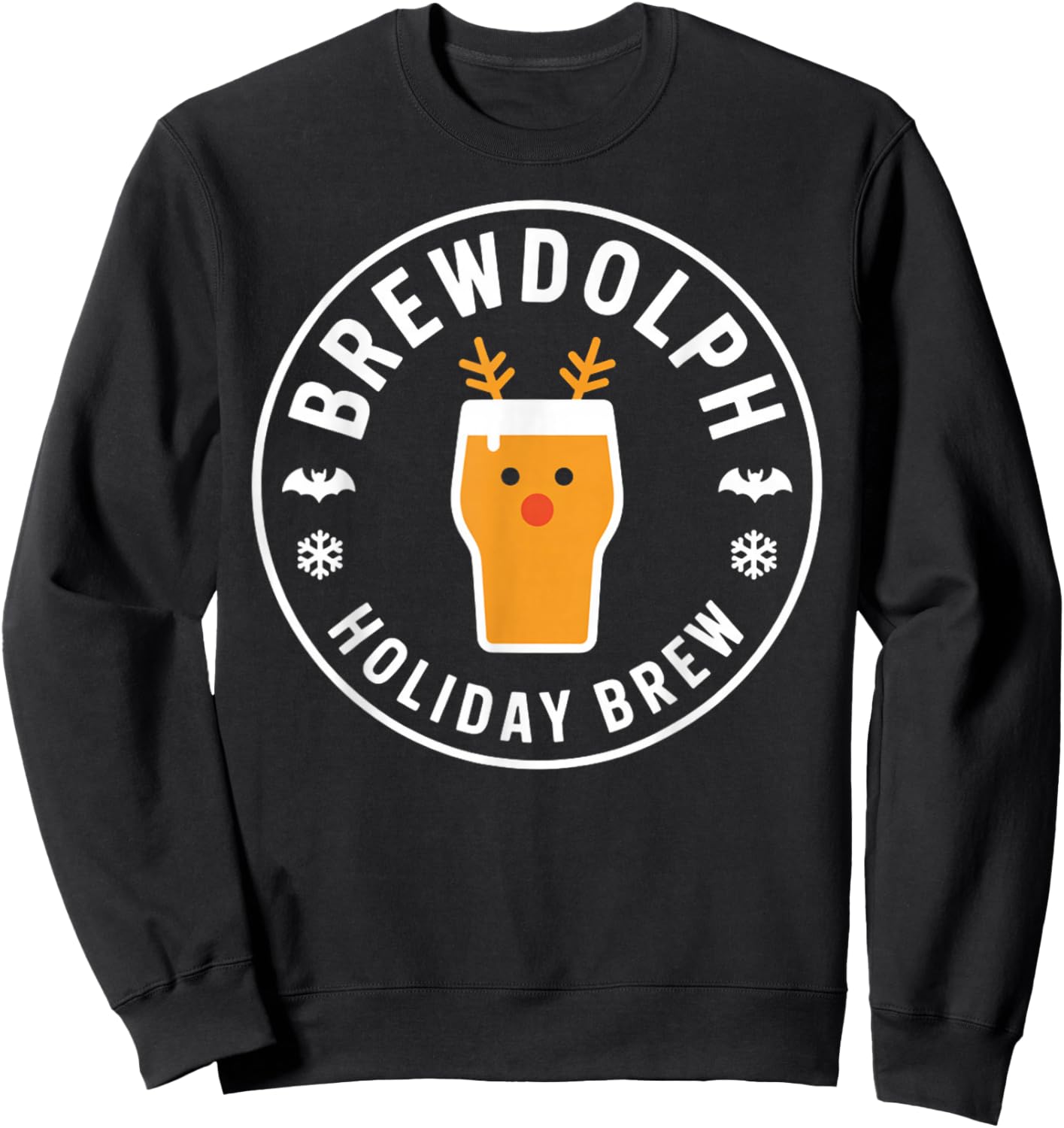 Brewdolph Holiday Brew Christmas Reindeer Beer Sweatshirt - Sweatshirt | Black