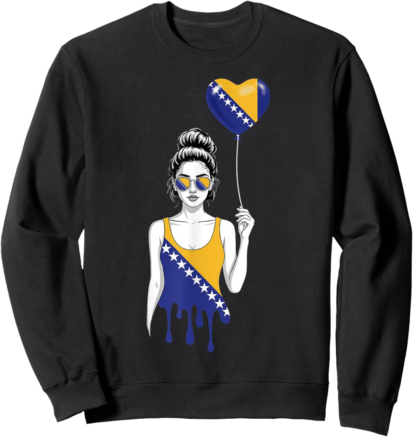 Bosnia Flag Bosnia and Herzegovina Roots Sweatshirt - Sweatshirt | Black