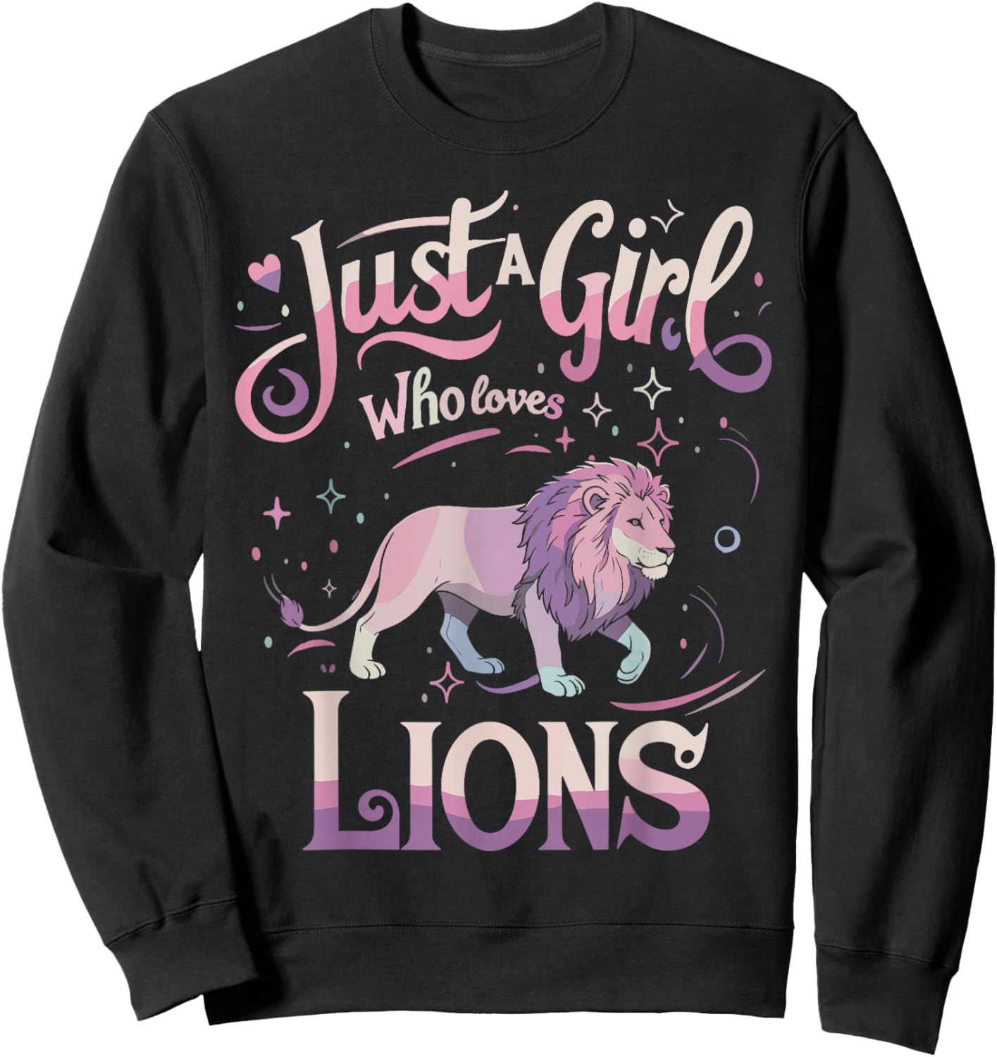 Girls Lions Shirt Lovers Men Women Sweatshirt - Sweatshirt | Black