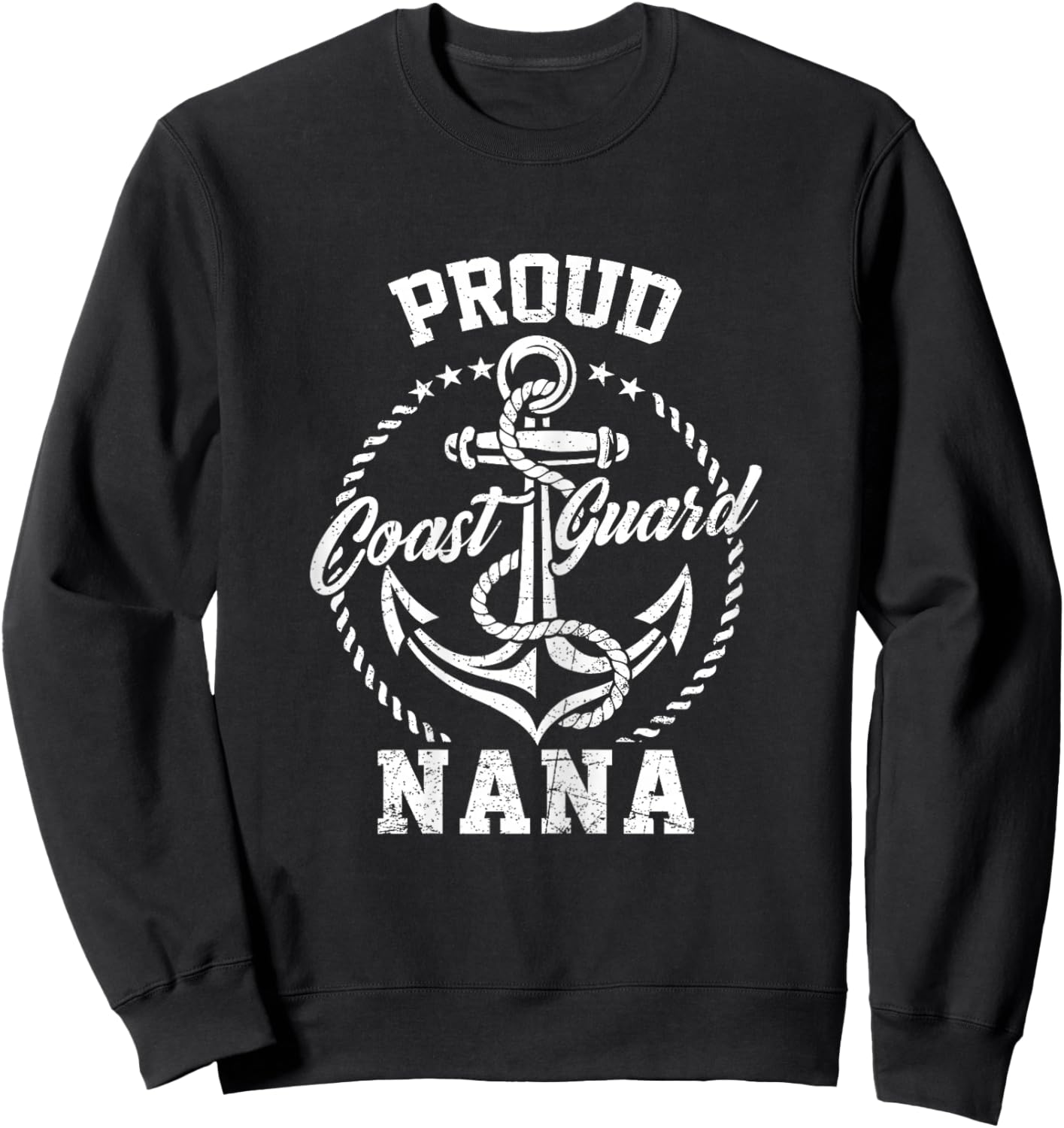 Proud Coast Guard Nana USCG Coastie Family Matching Sweatshirt - Sweatshirt | Black