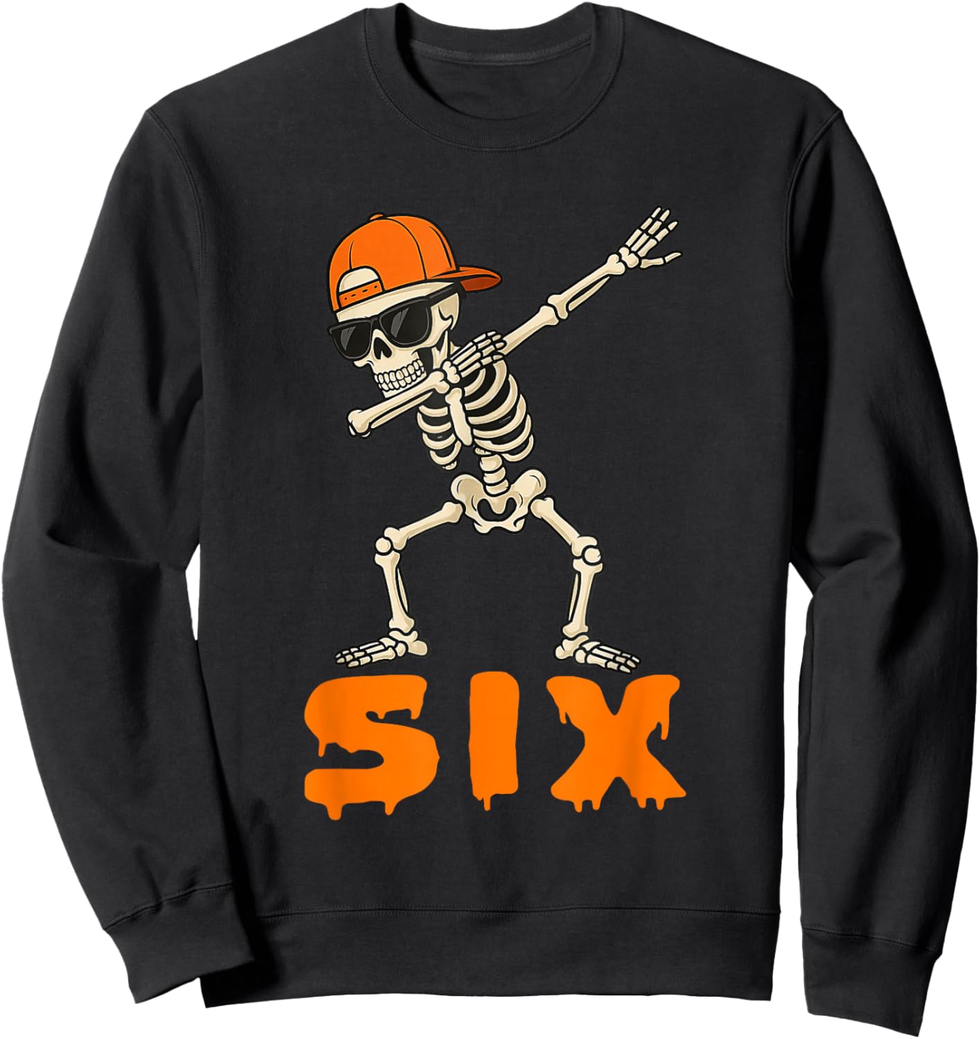 Funny Dabbing Skeleton 67 Meme Matching Halloween Costume Sweatshirt - Sweatshirt | Black