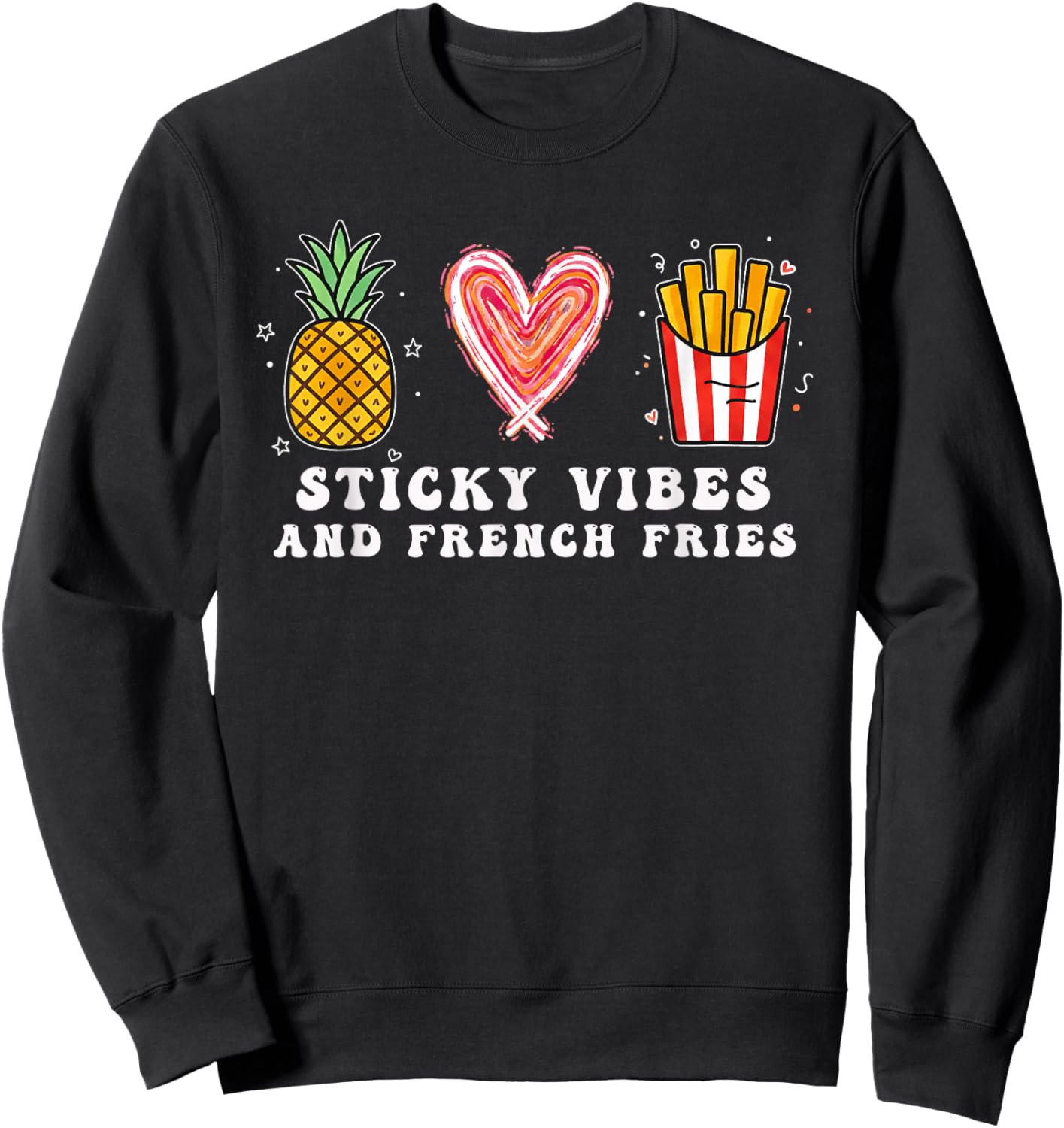 IVF Pregnancy Mom Transfer Day Sticky Vibes & French Fries Sweatshirt - Sweatshirt | Black