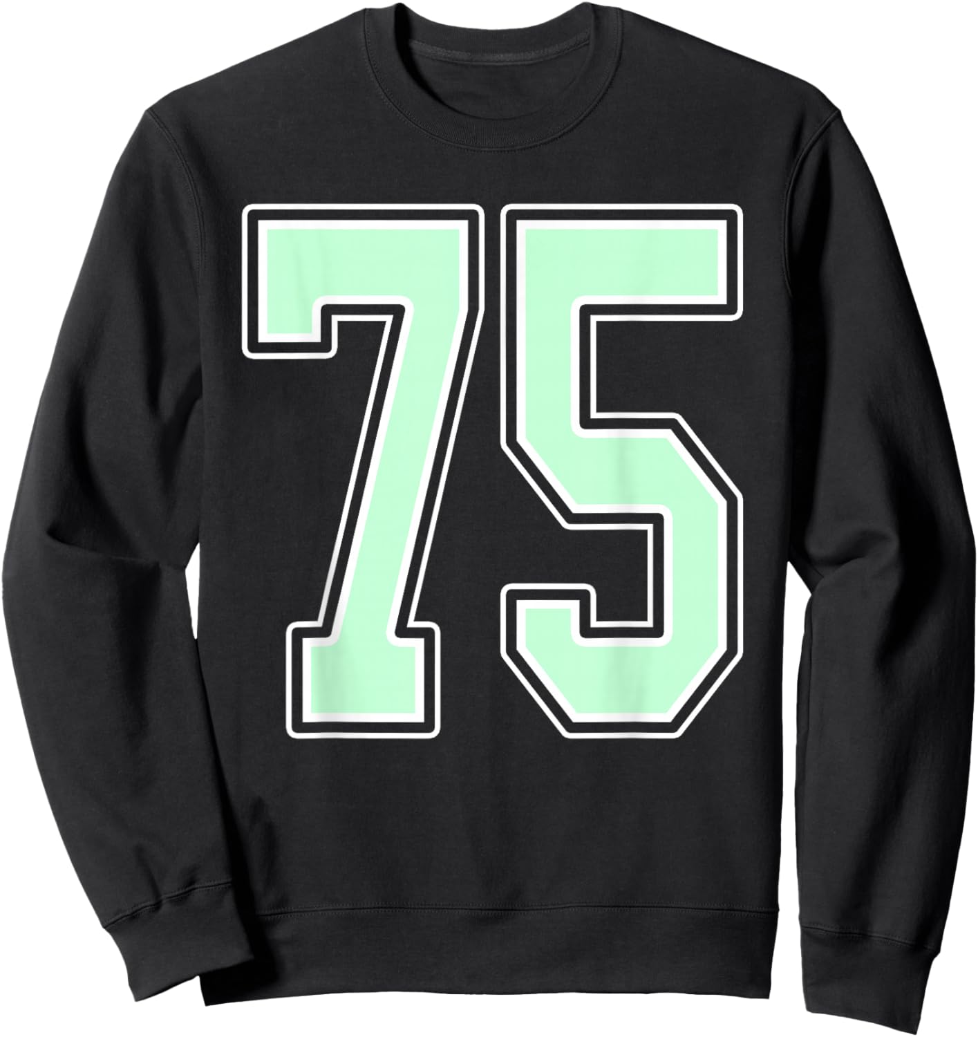Cute Mint Green Number 75 Jersey Player Uniform #75 Fan Sweatshirt - Sweatshirt | Black