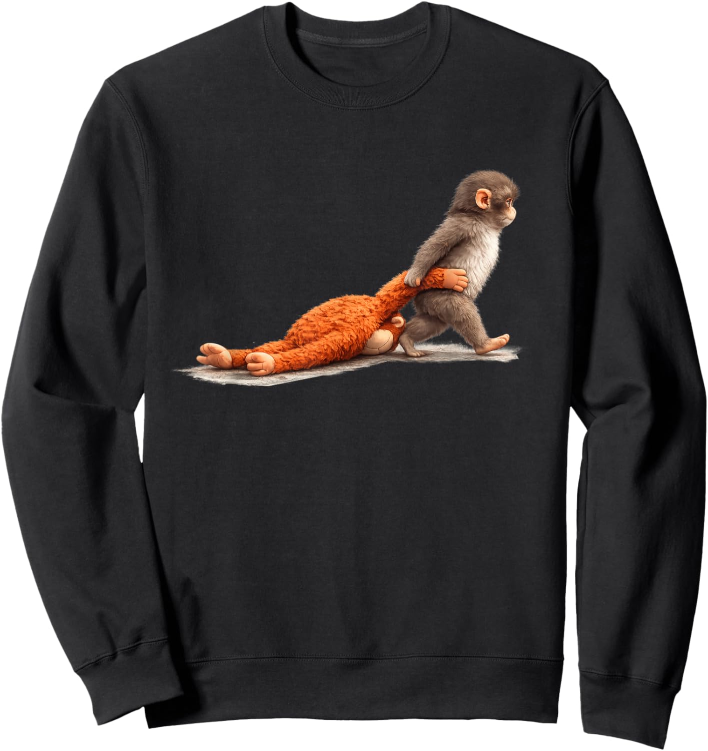 Cute Monkey Punch Sweatshirt - Sweatshirt | Black