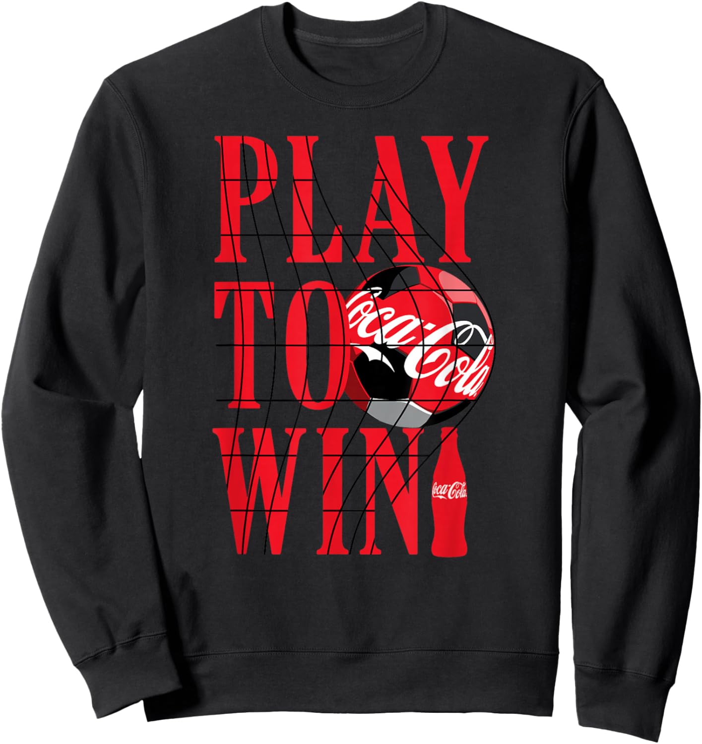Coca-Cola Play To Win Football Soccer Goal Glass Bottle Icon Sweatshirt - Sweatshirt | Black