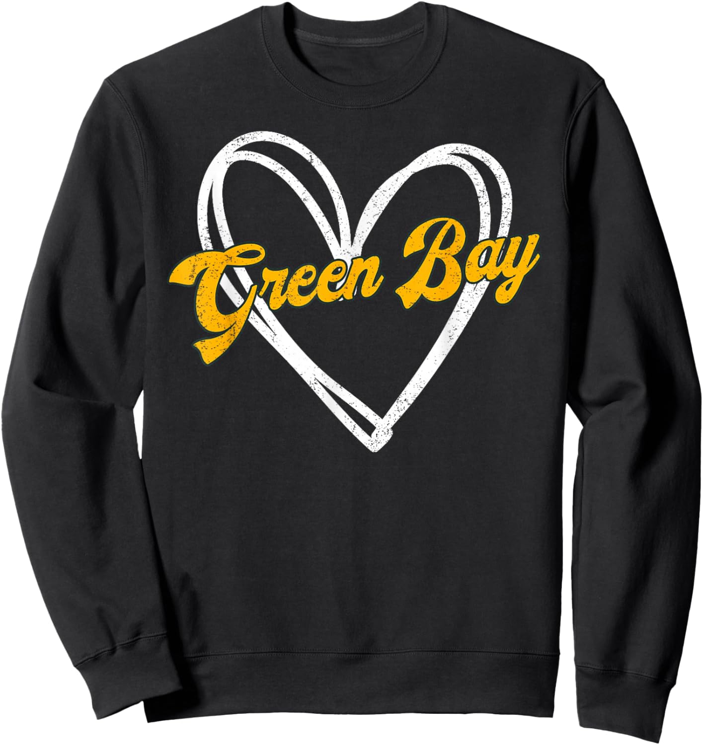 Green Bay Heart Women Girl Kid Sweatshirt - Sweatshirt | Black
