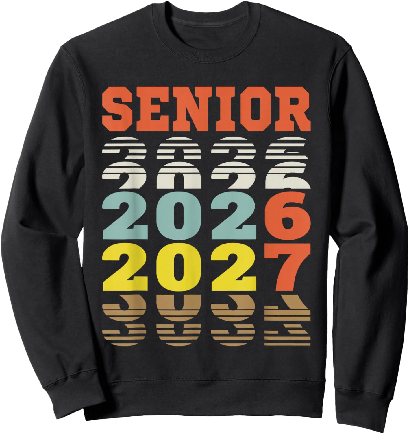 Vintage Senior 2026 2027 Class of Graduation Sweatshirt - Sweatshirt | Black