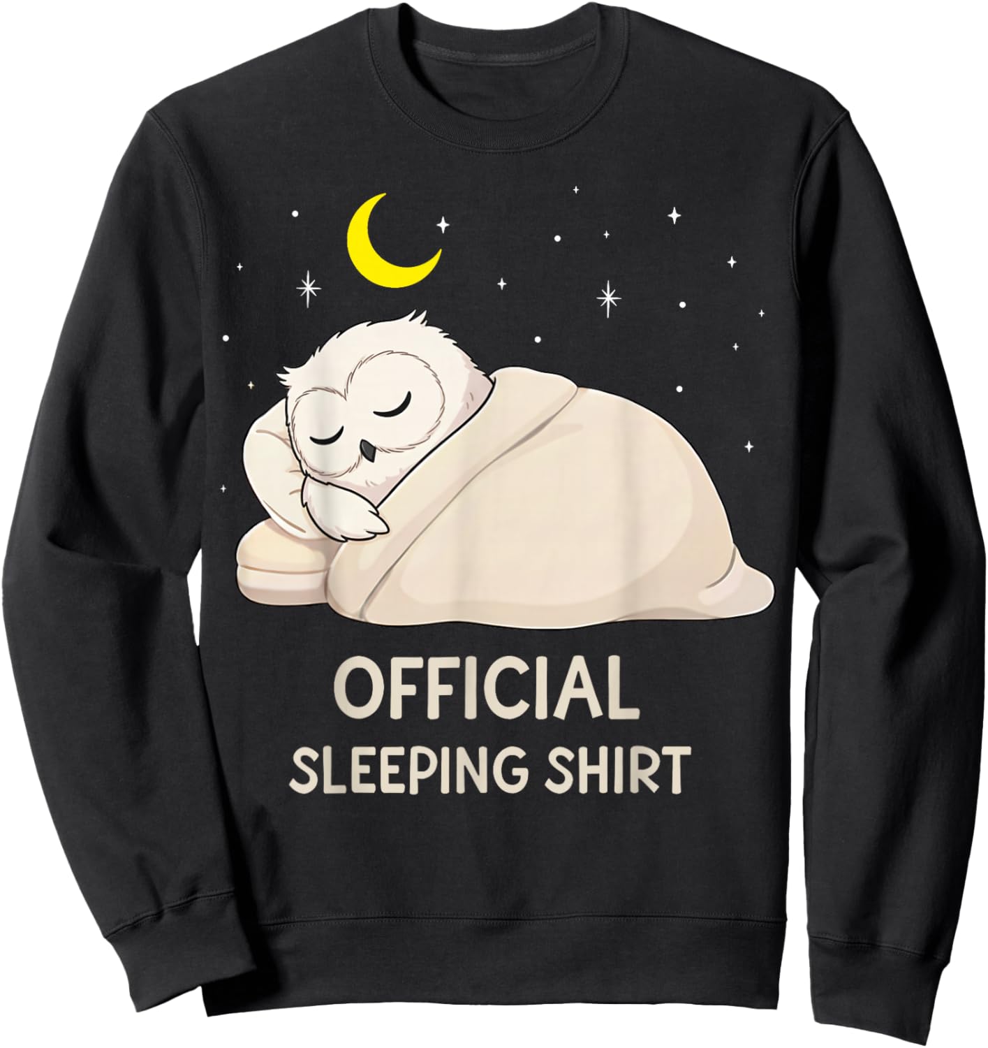 Funny White Owl Official Sleepshirt Pajama Zoo Boys Girls Sweatshirt - Sweatshirt | Black