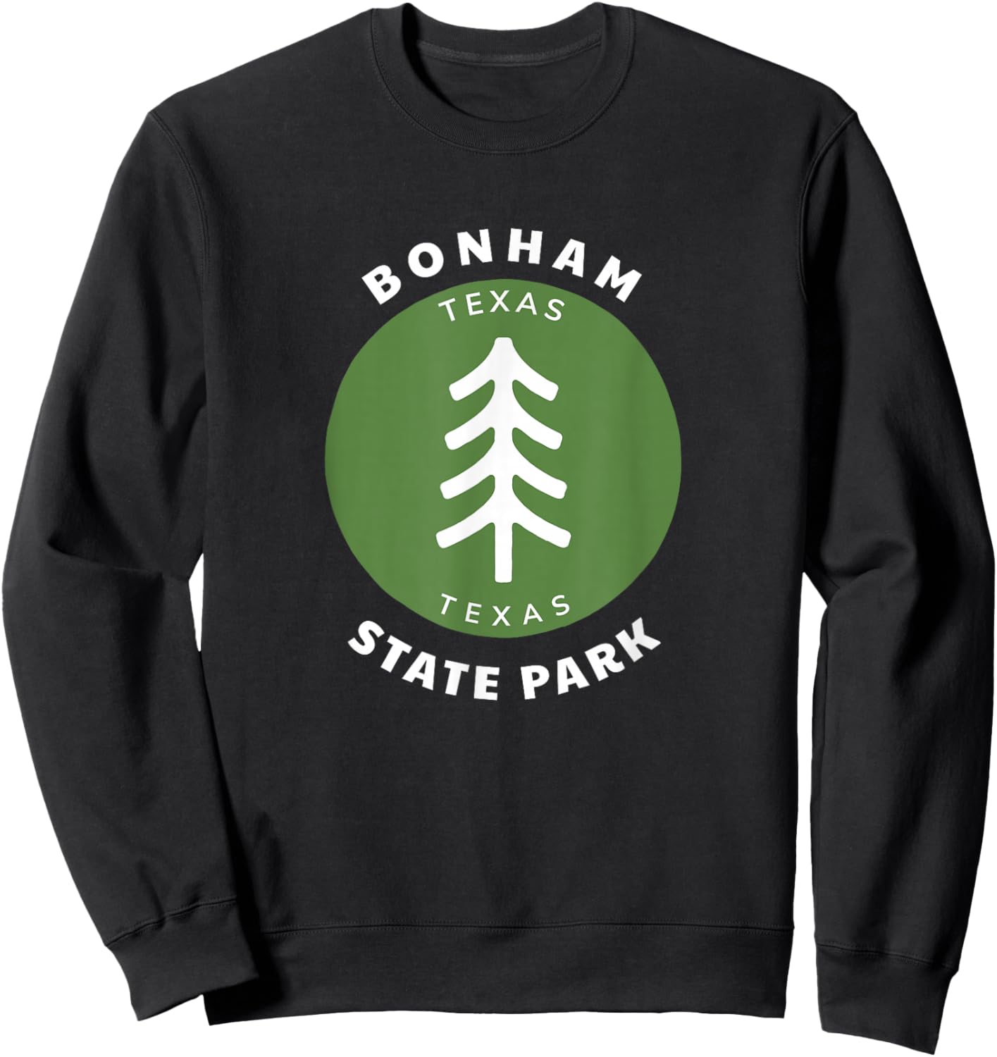 Bonham State Park Texas TX Tree Vacation Souvenir Sweatshirt - Sweatshirt | Black