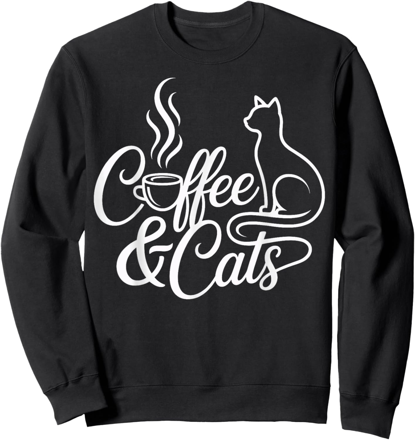 Coffee and Cats Cat Sweatshirt - Sweatshirt | Black