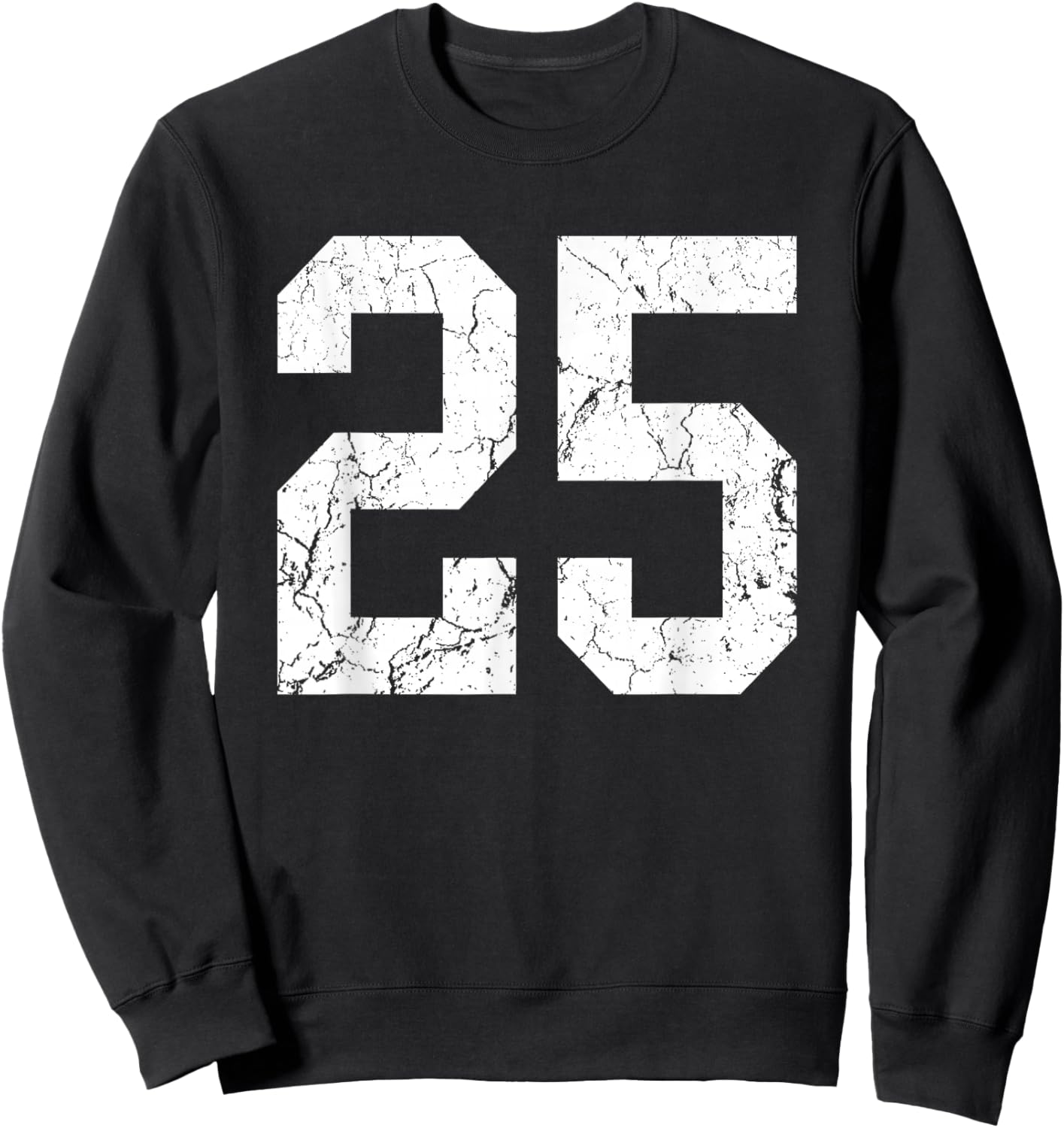 Distressed White Number 25 Jersey Player Uniform #25 Sweatshirt - Sweatshirt | Black