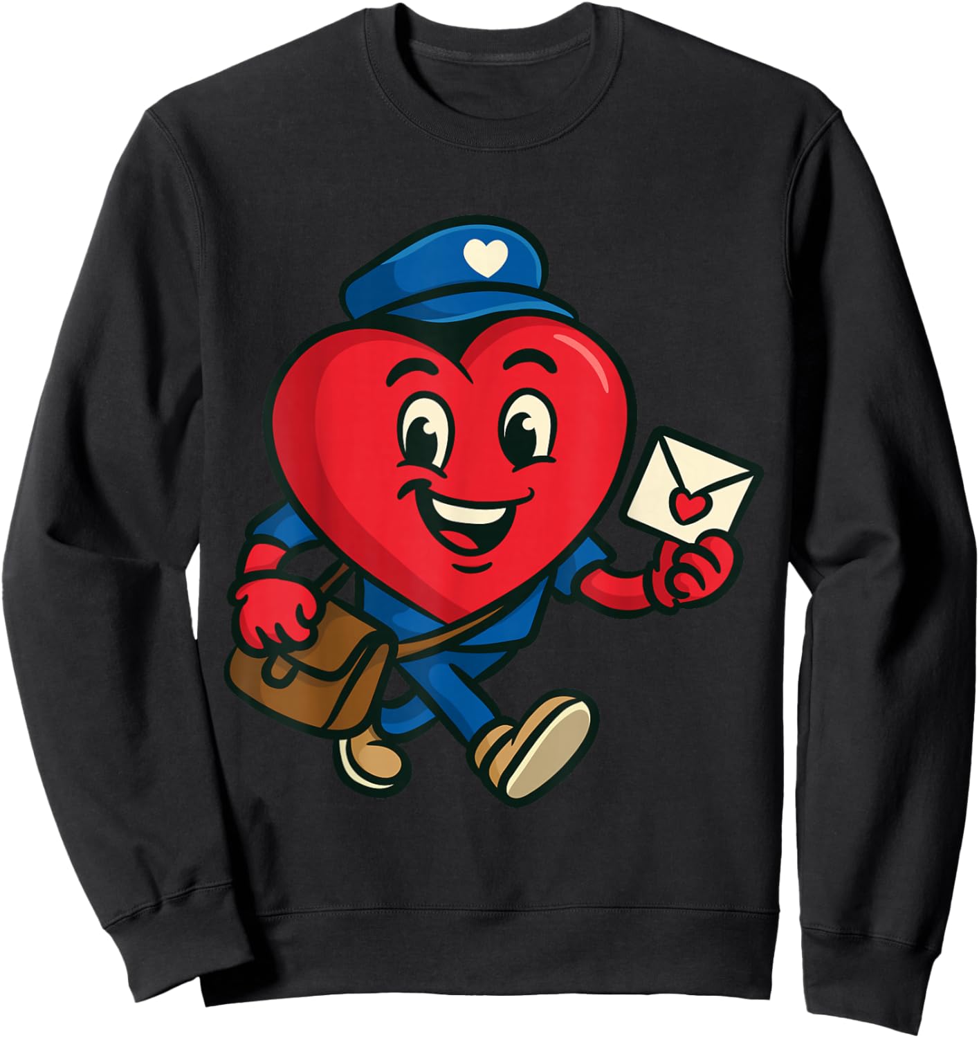 Heart Postal Worker Valentine's Day Mail Delivery Sweatshirt - Sweatshirt | Black