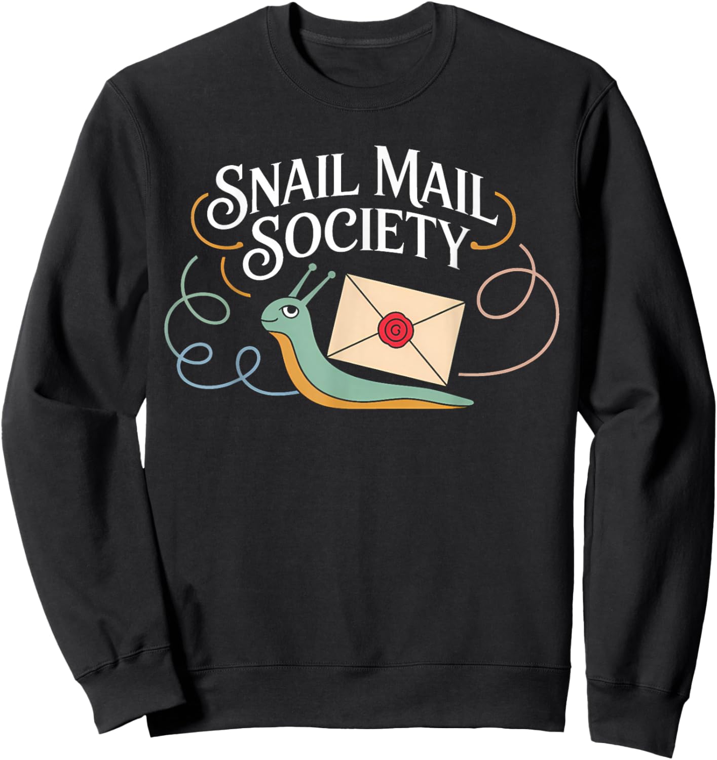 Charming Snail Mail Society Penpal Enthusiast Sweatshirt - Sweatshirt | Black