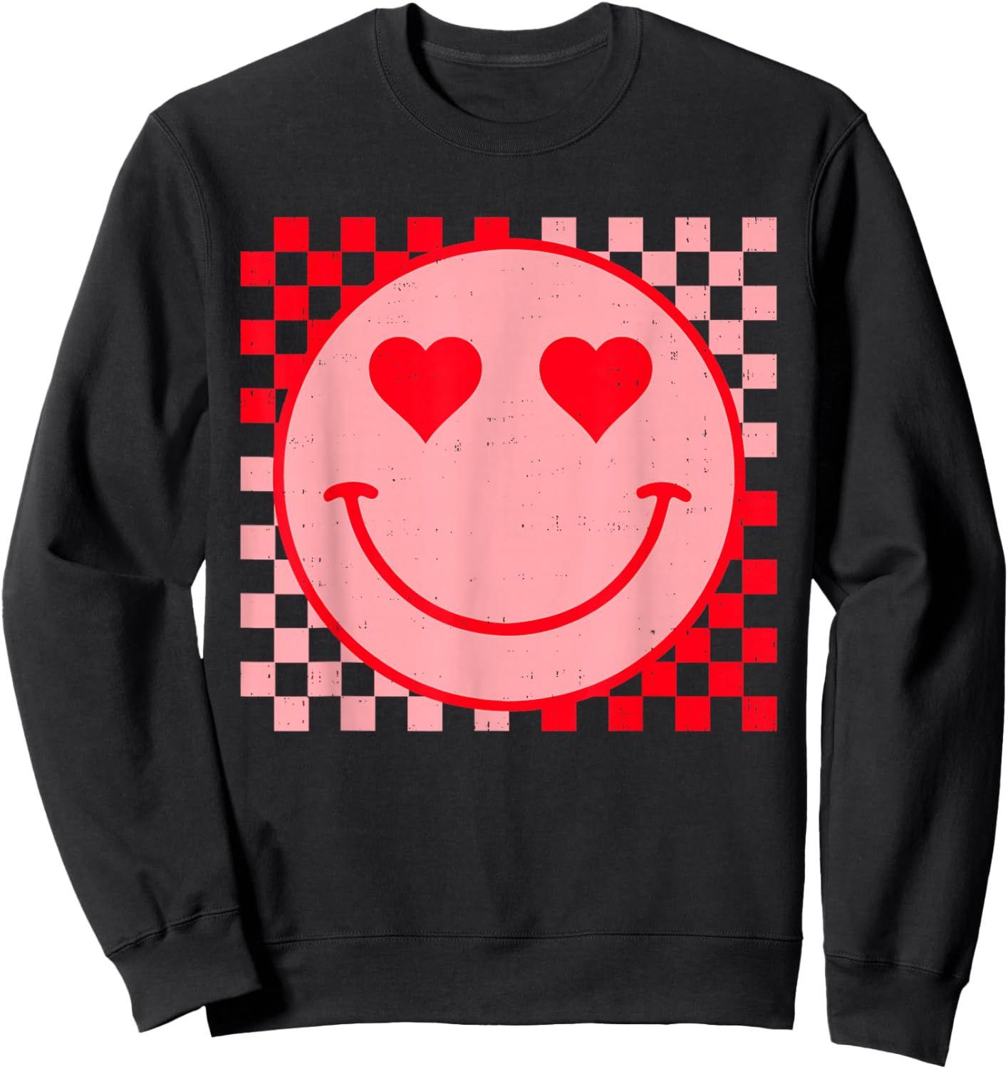 Retro Vintage Valentines Day Smile Face Men Women Girls Kids Sweatshirt - Sweatshirt | Black