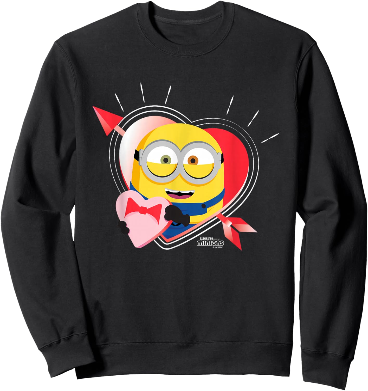 Minions Heartfelt Valentine Sweatshirt - Sweatshirt | Black