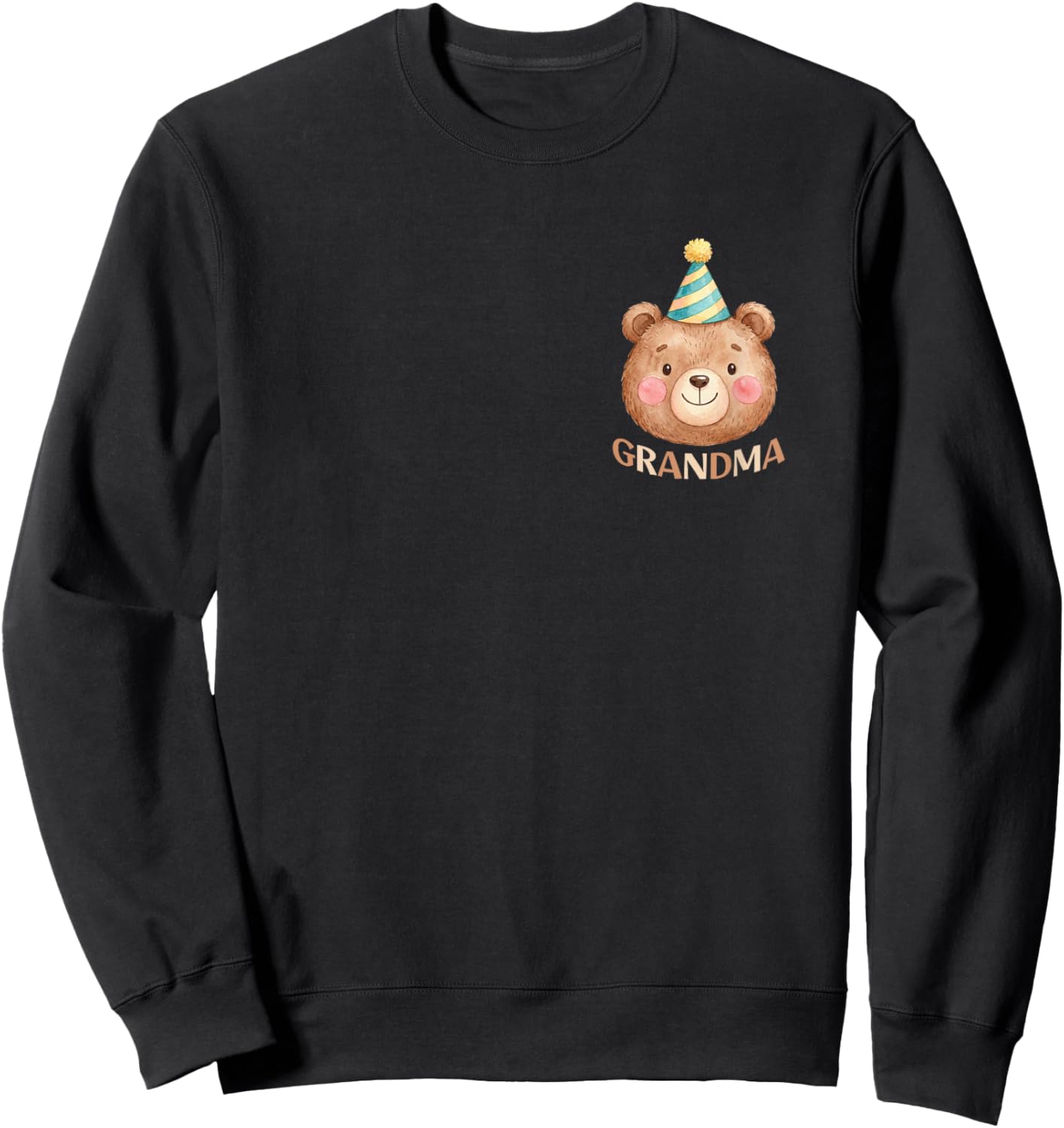 Grandma Bear 1st Birthday Boy Girl Family Matching Party Sweatshirt - Sweatshirt | Black