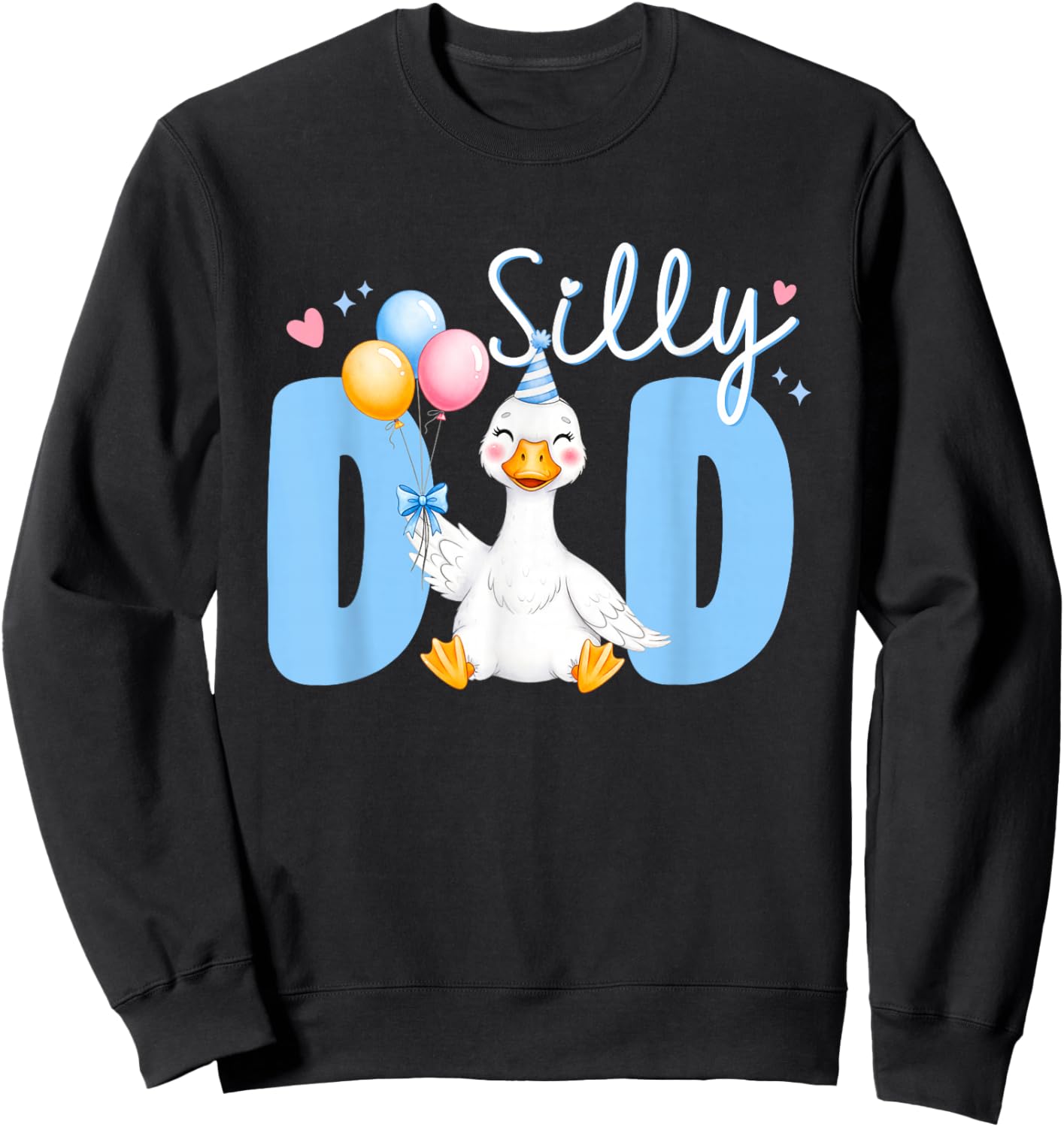 Silly Dad Goose Dad 1st Birthday Family Matching Party Sweatshirt - Sweatshirt | Black
