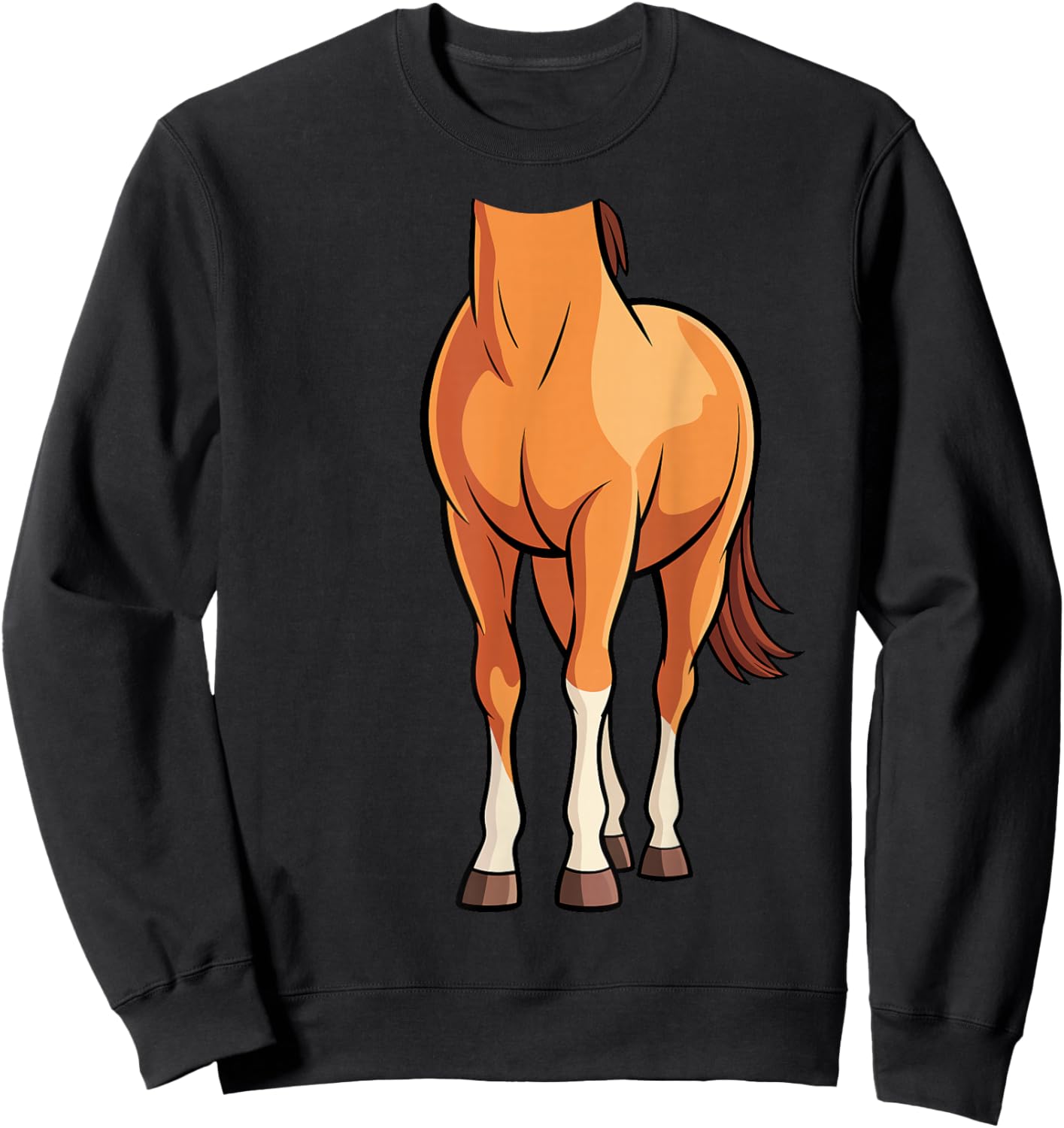 Horse Shirt Adult Kids Men Women Body Horse Costume Sweatshirt - Sweatshirt | Black