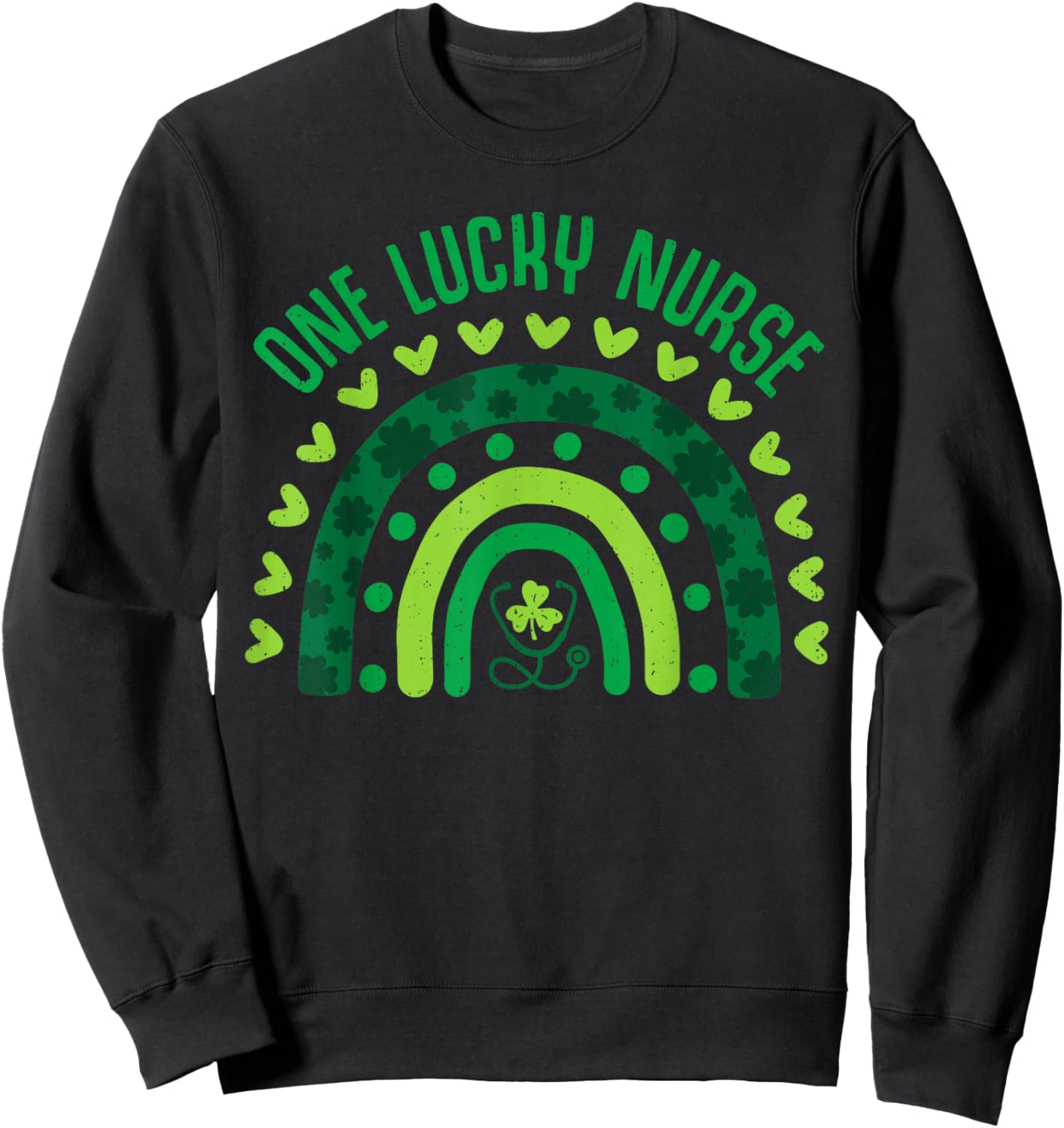 One Lucky Nurse Scrub NICU ICU St Patricks Day Nurses Women Sweatshirt - Sweatshirt | Black