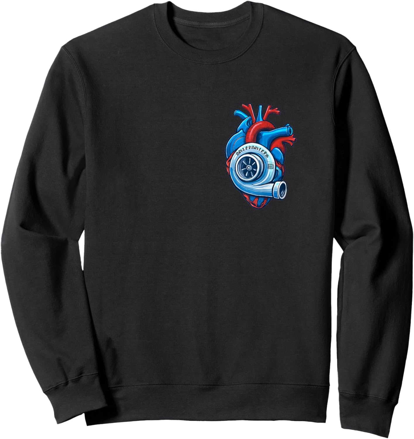 Turbo Heart, Live for Racing, Turbocharger, Boosted Sweatshirt - Sweatshirt | Black