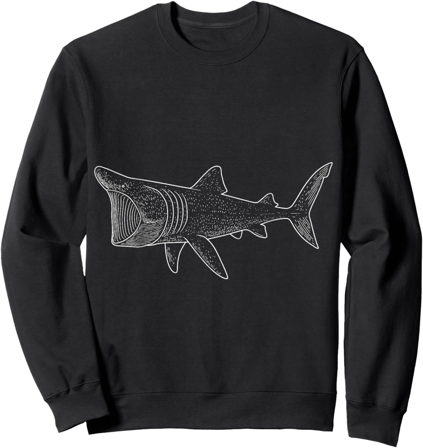 Basking Shark Illustration Shark Lover Sweatshirt - Sweatshirt | Black