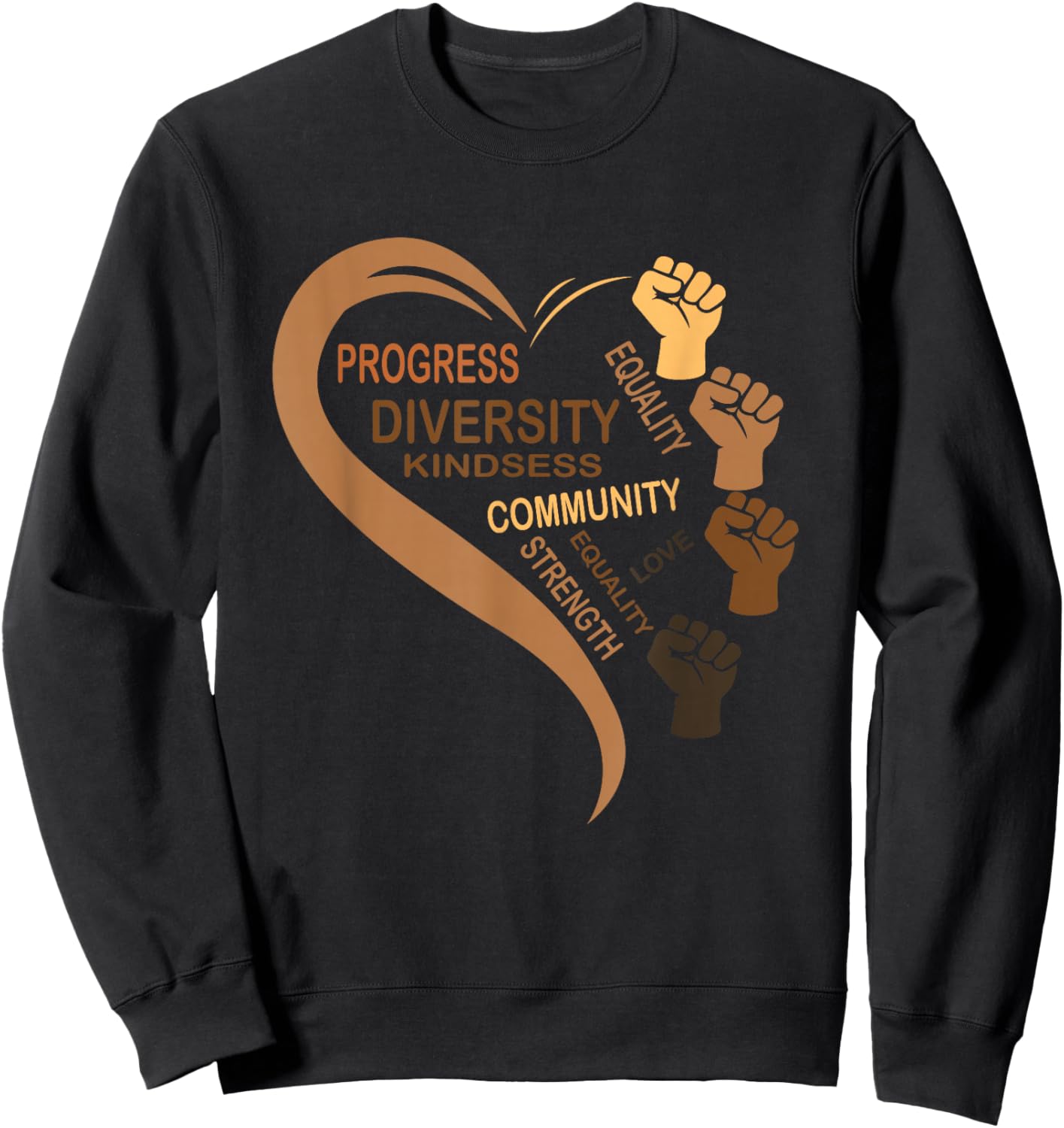 Black History Month Heart Blackity Love Melanin Afro Queen Sweatshirt - Sweatshirt | Black