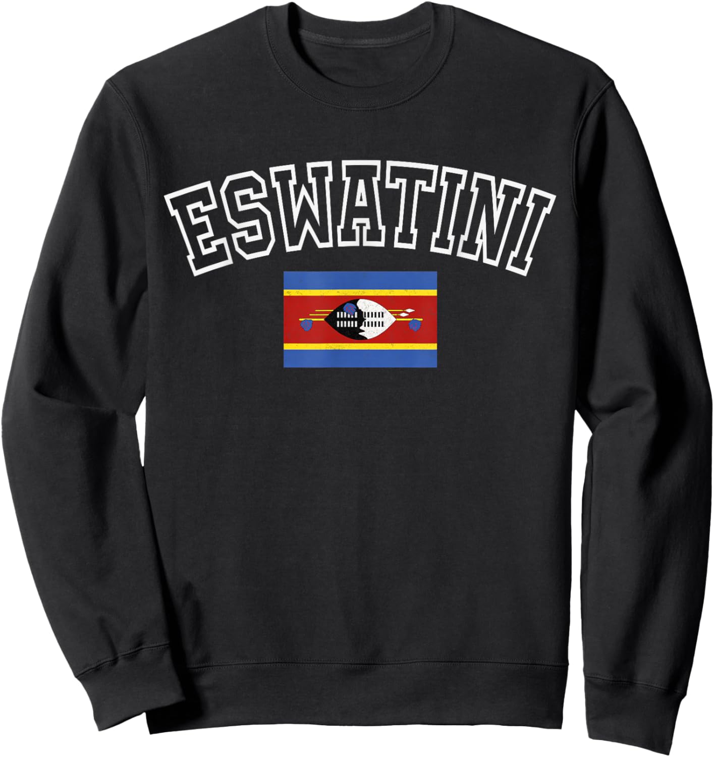ESWATINI Flag Vintage Distressed Retro Heritage Design Sweatshirt - Sweatshirt | Black