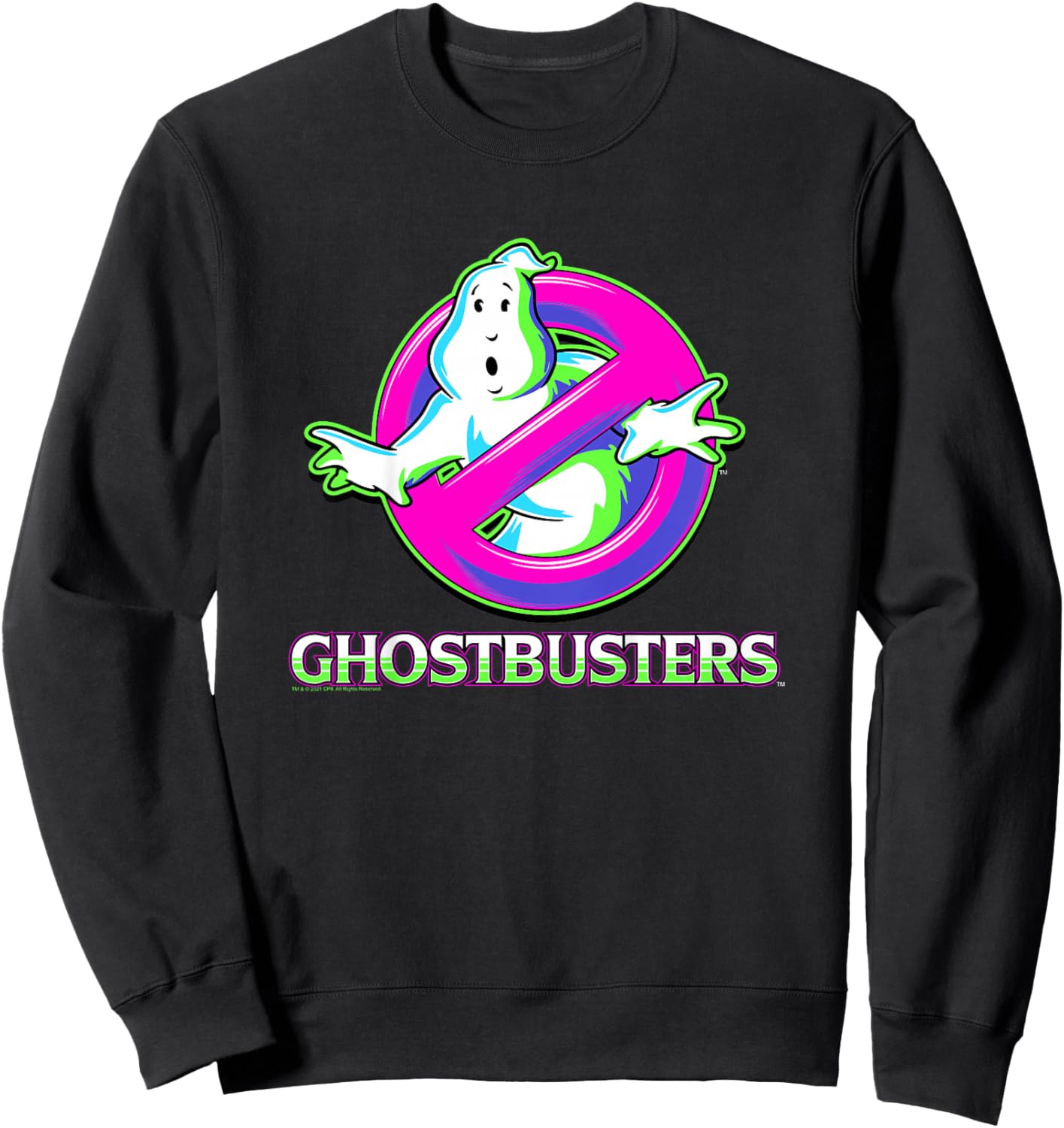 Kids Ghostbusters Neon Tone No Ghost Logo Movie Sweatshirt - Sweatshirt | Black