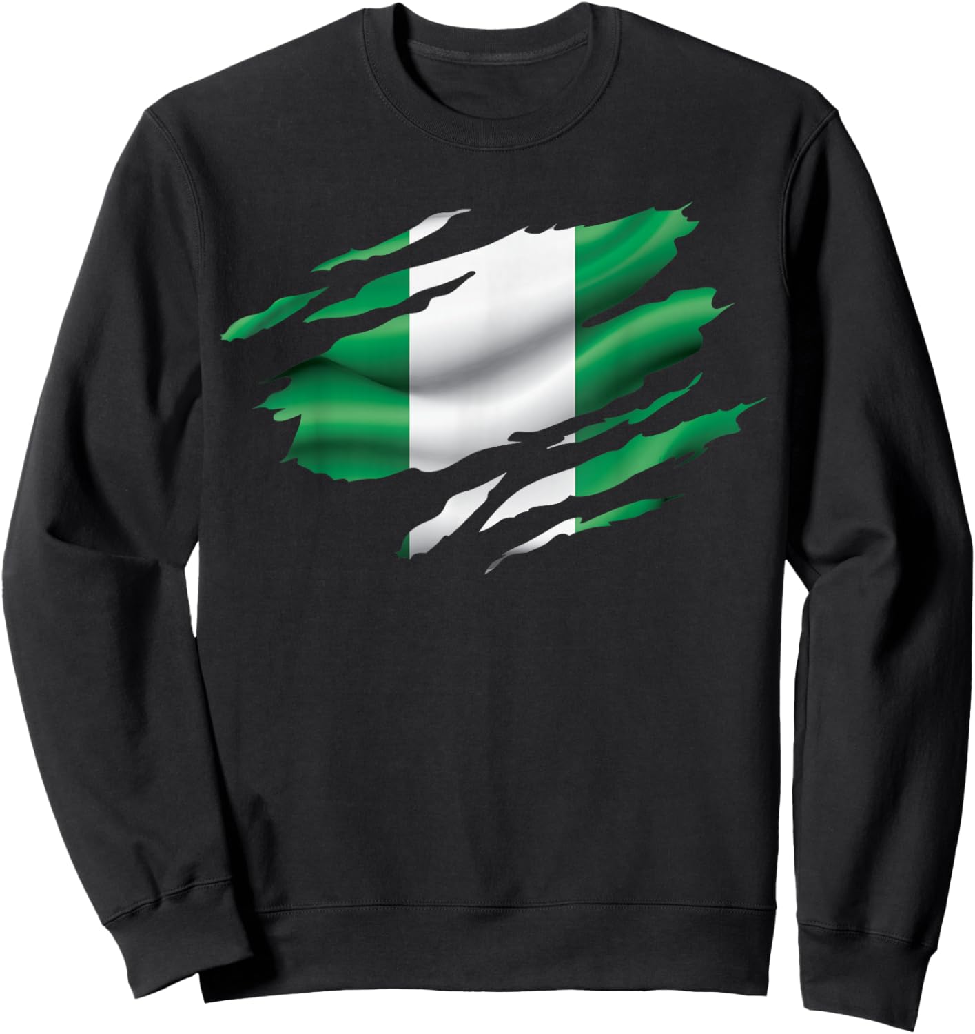 Nigeria Proud Heritage National Nigerian Flag Roots Sweatshirt - Sweatshirt | Black
