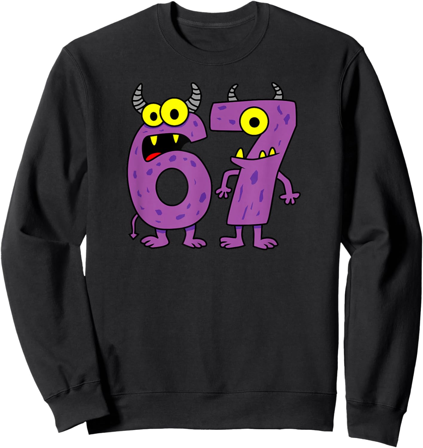 Halloween Number 6 7 Monster Costume Sweatshirt - Sweatshirt | Black
