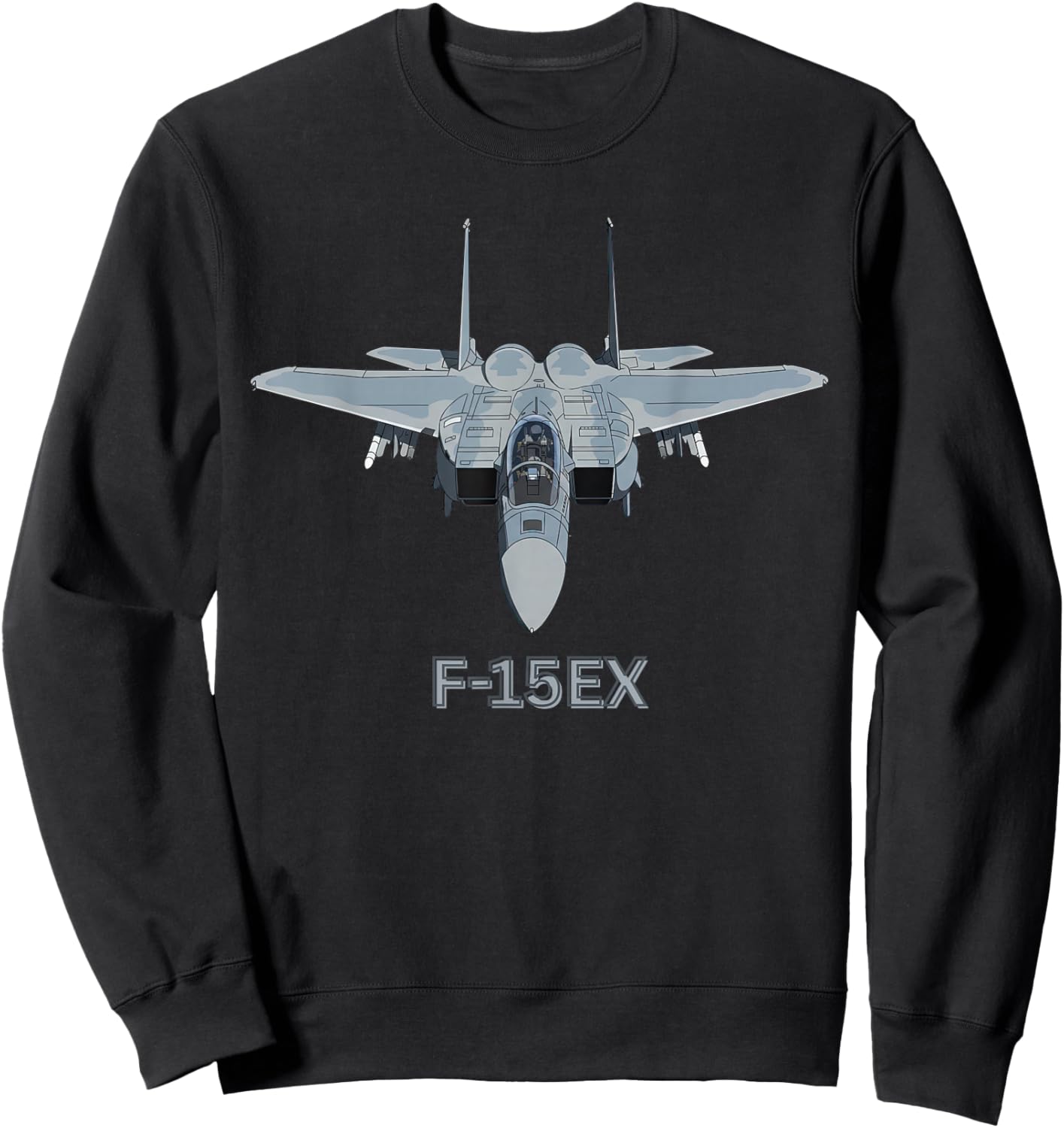 United States Military F-15EX Jet Fighter Sweatshirt - Sweatshirt | Black