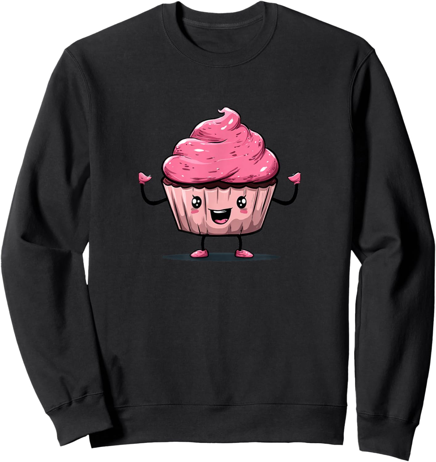 Cute Pink Cupcake Costume for Muffin and Baked Goods Lovers Sweatshirt - Sweatshirt | Black