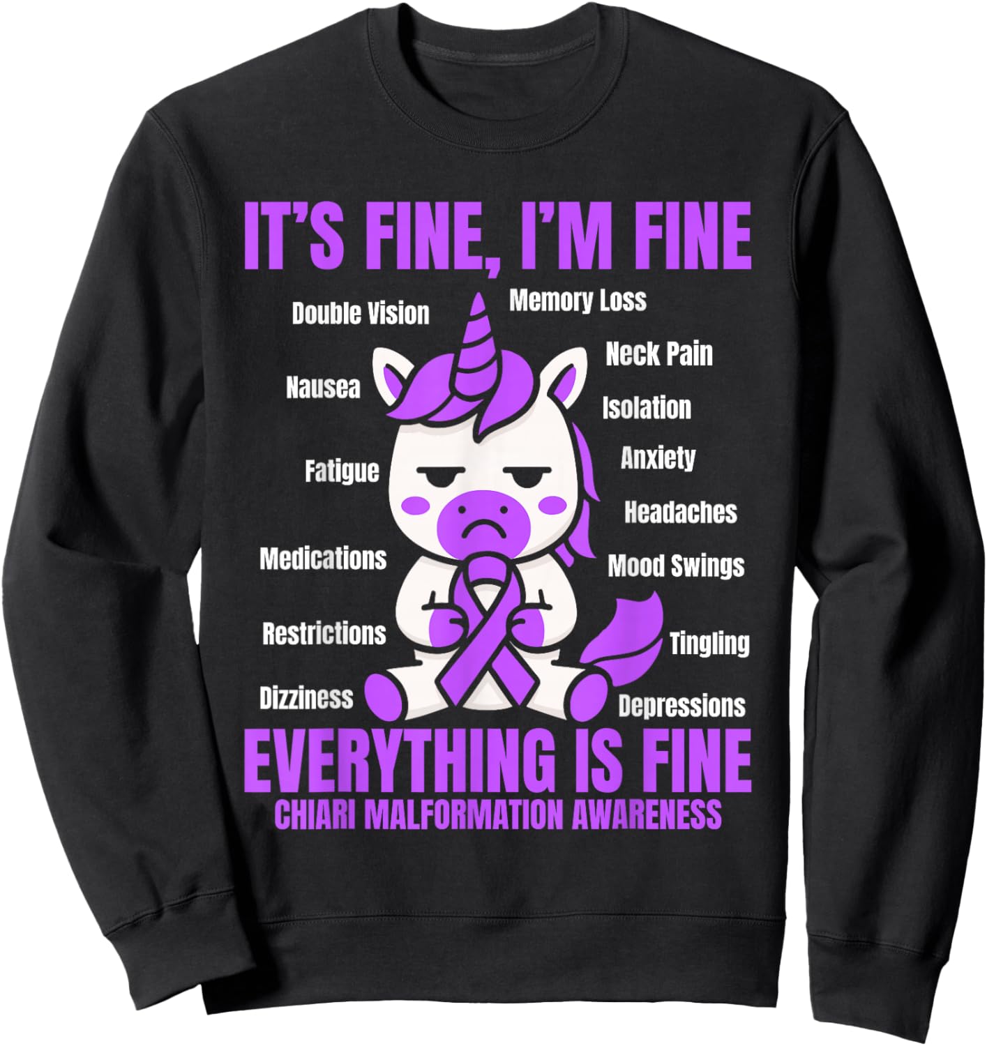 Chiari Malformation Warrior Sweatshirt - Sweatshirt | Black