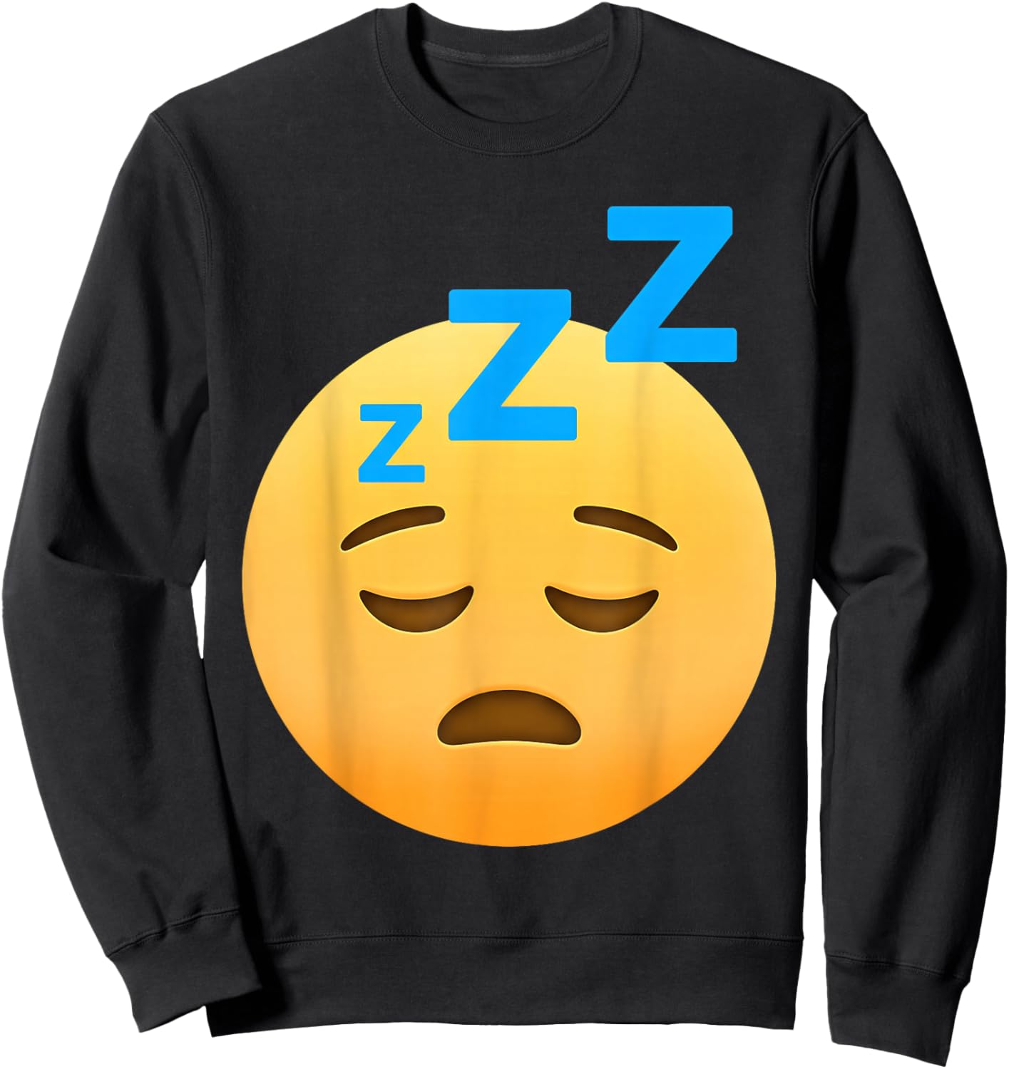 Funny Sleeping Emoticon Sleep Face Snoring Zzz Sleepy Face Sweatshirt - Sweatshirt | Black