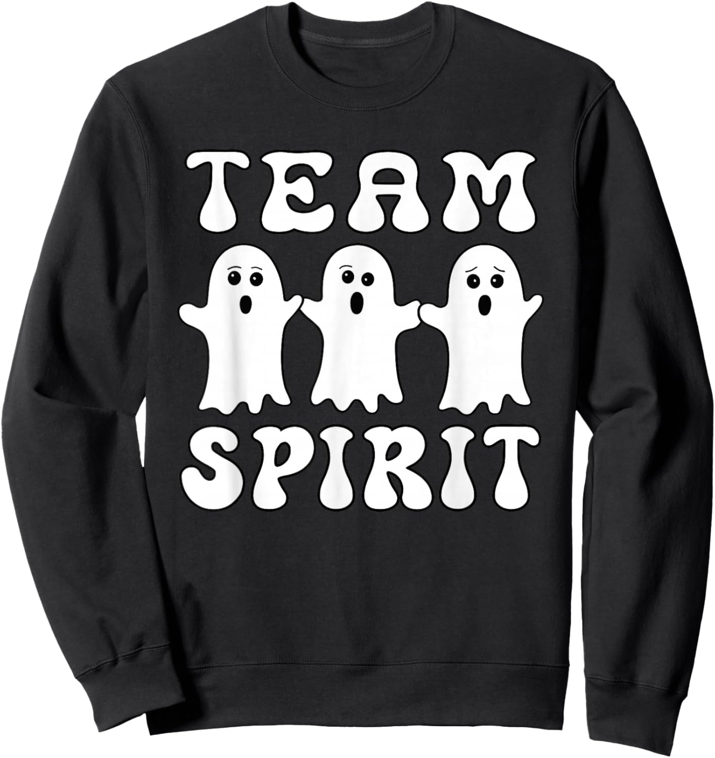 Funny Ghost Team Spirit Halloween Matching Group Sweatshirt - Sweatshirt | Black