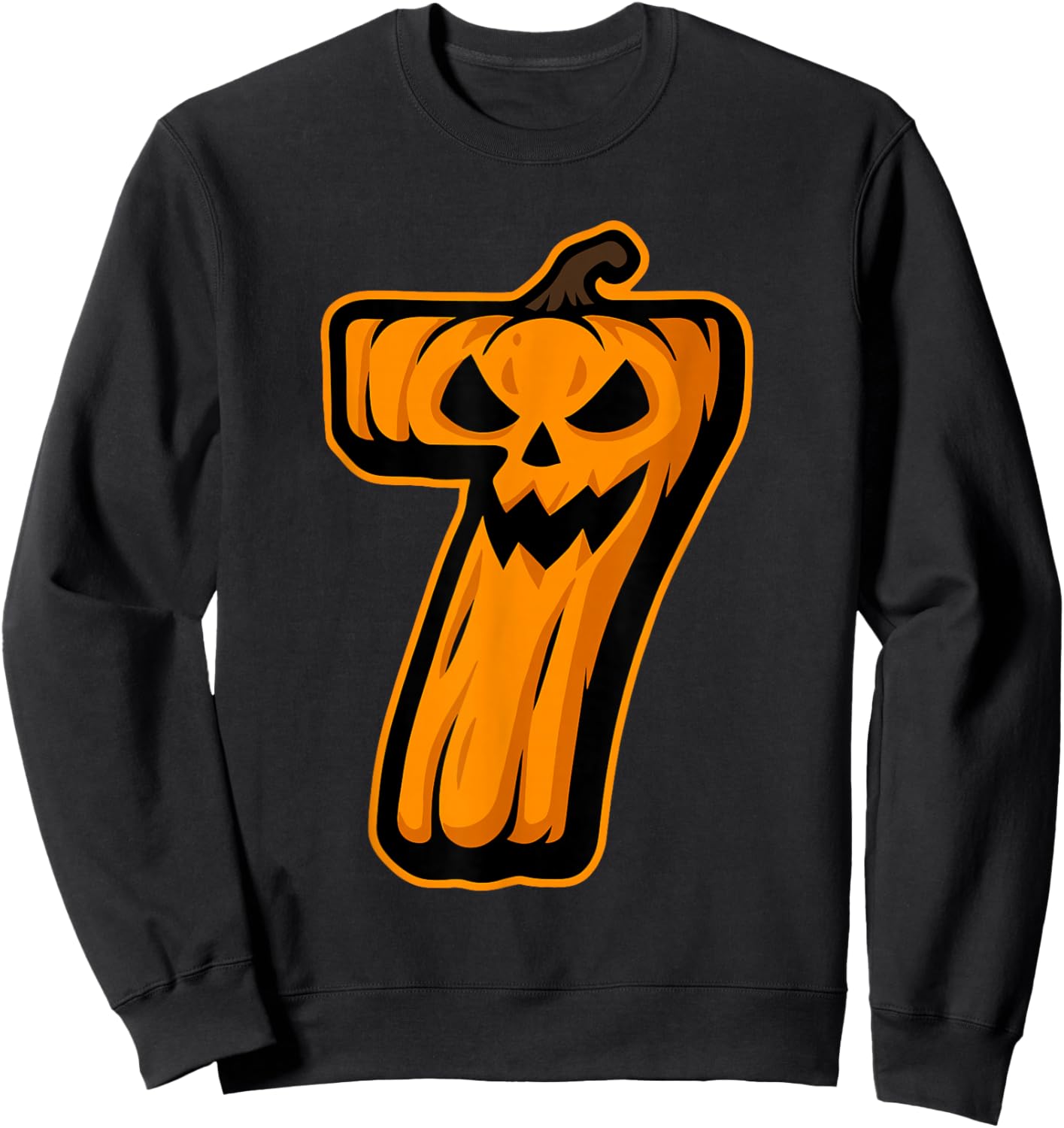 Couple Halloween Costume Duo Costume 6 7 Pumpkin Number 7 Sweatshirt - Sweatshirt | Black