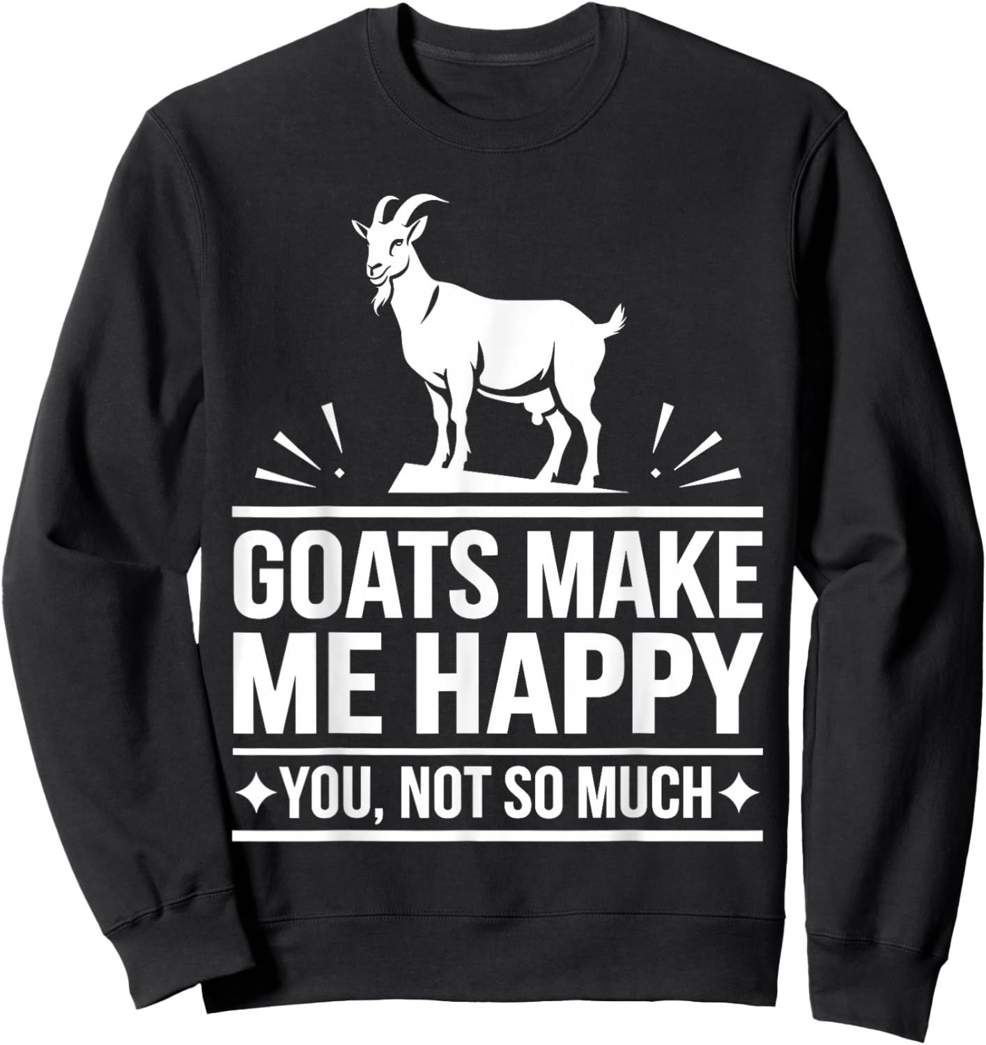 Cute Goat Design Women Kids Animal Farmer Goat Lover Sweatshirt - Sweatshirt | Black
