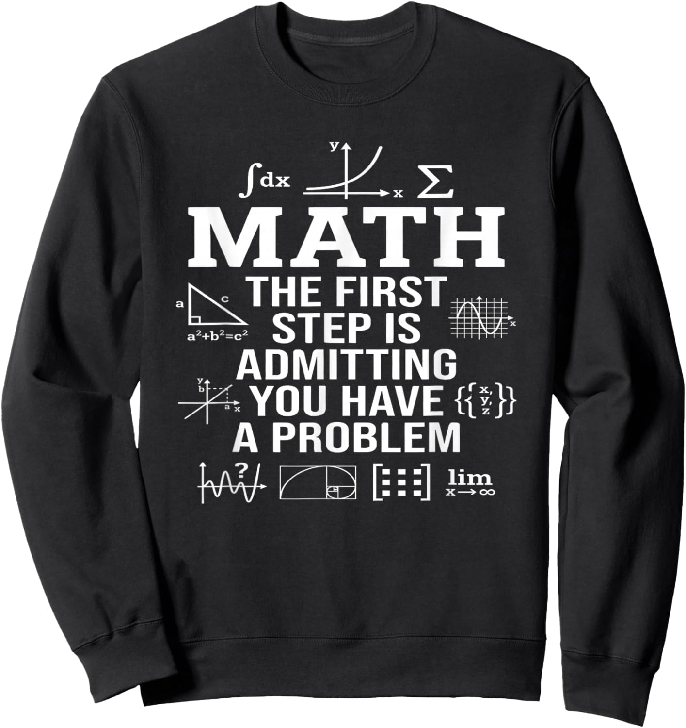Math The First Step is Admitting You Have A Problem Men Sweatshirt - Sweatshirt | Black
