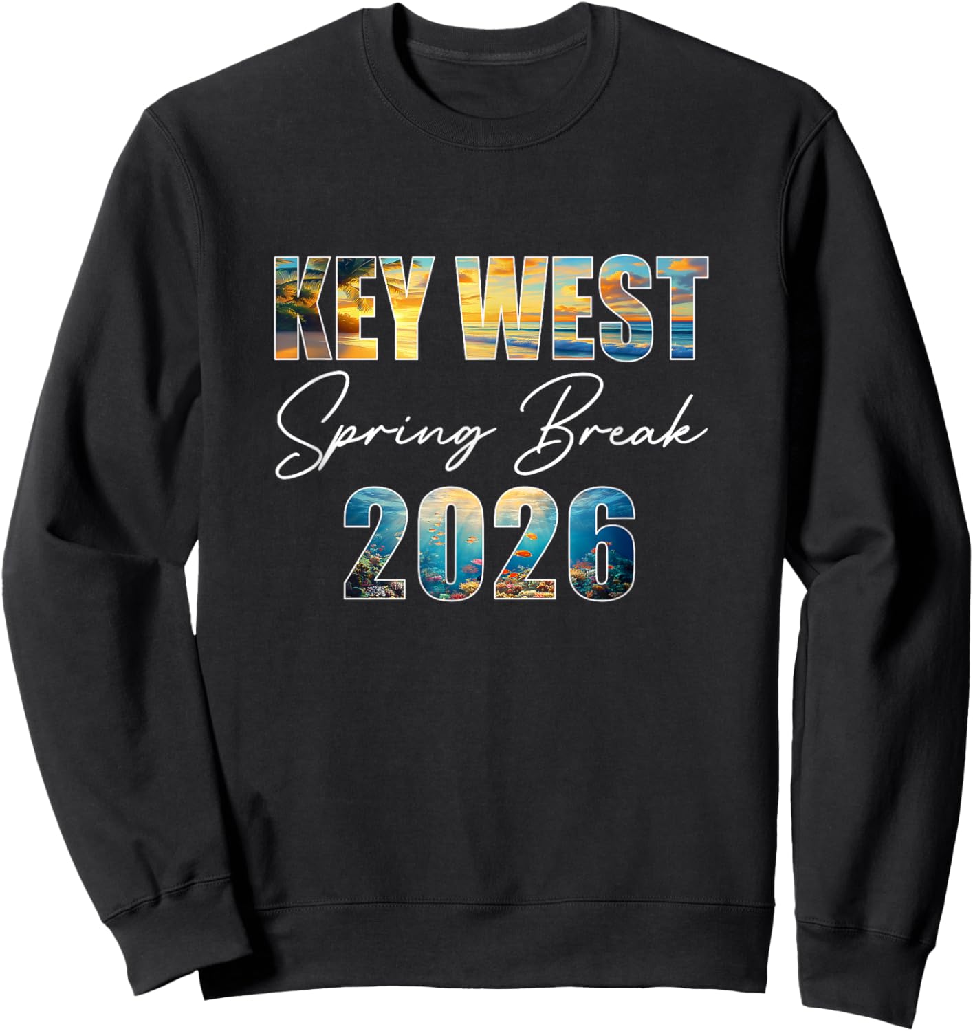 Key West Spring Break 2026 Summer Vacation Beach Sweatshirt - Sweatshirt | Black