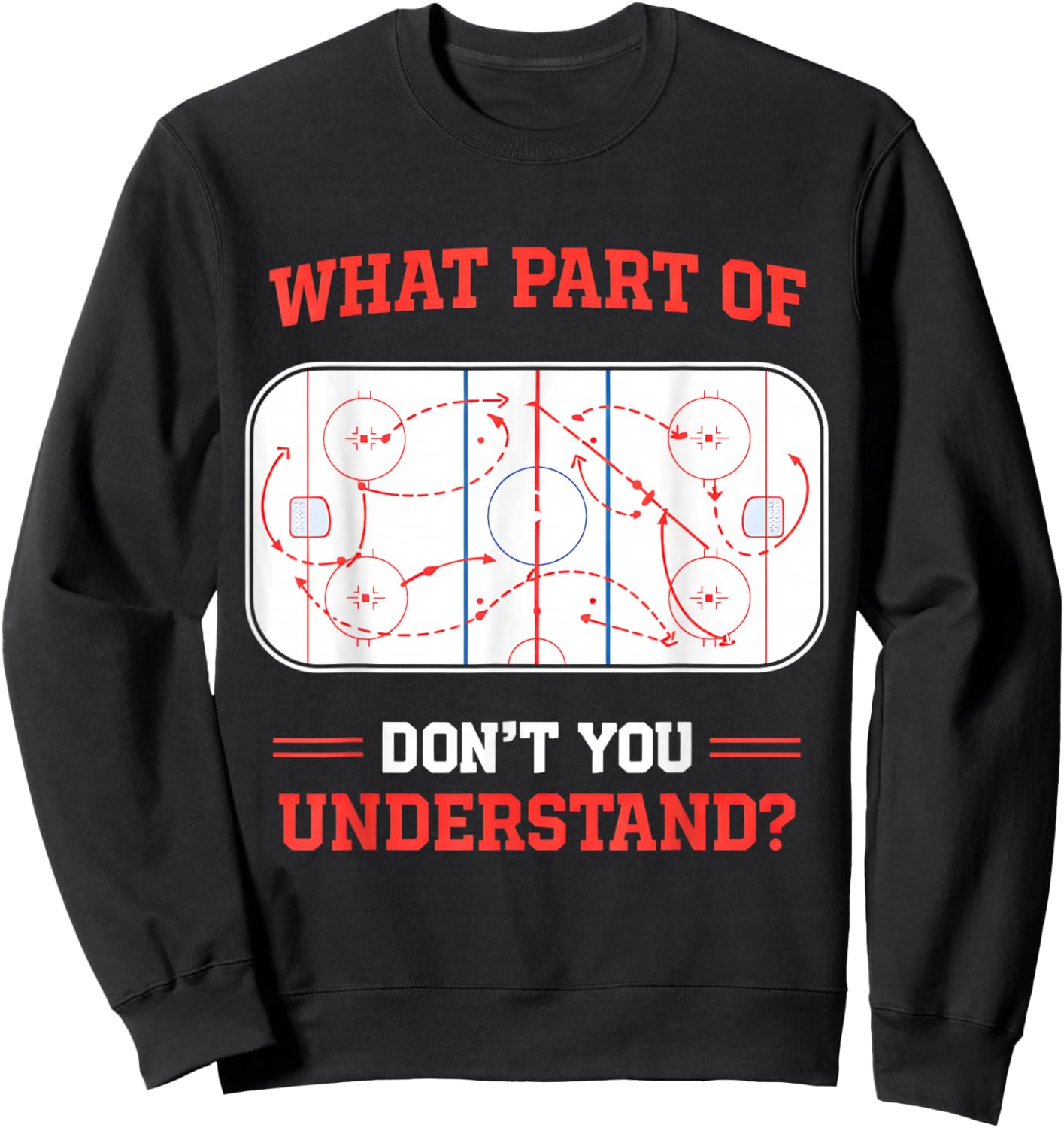 What Part of Hockey Don't You Understand Ice Hockey Sports Sweatshirt - Sweatshirt | Black