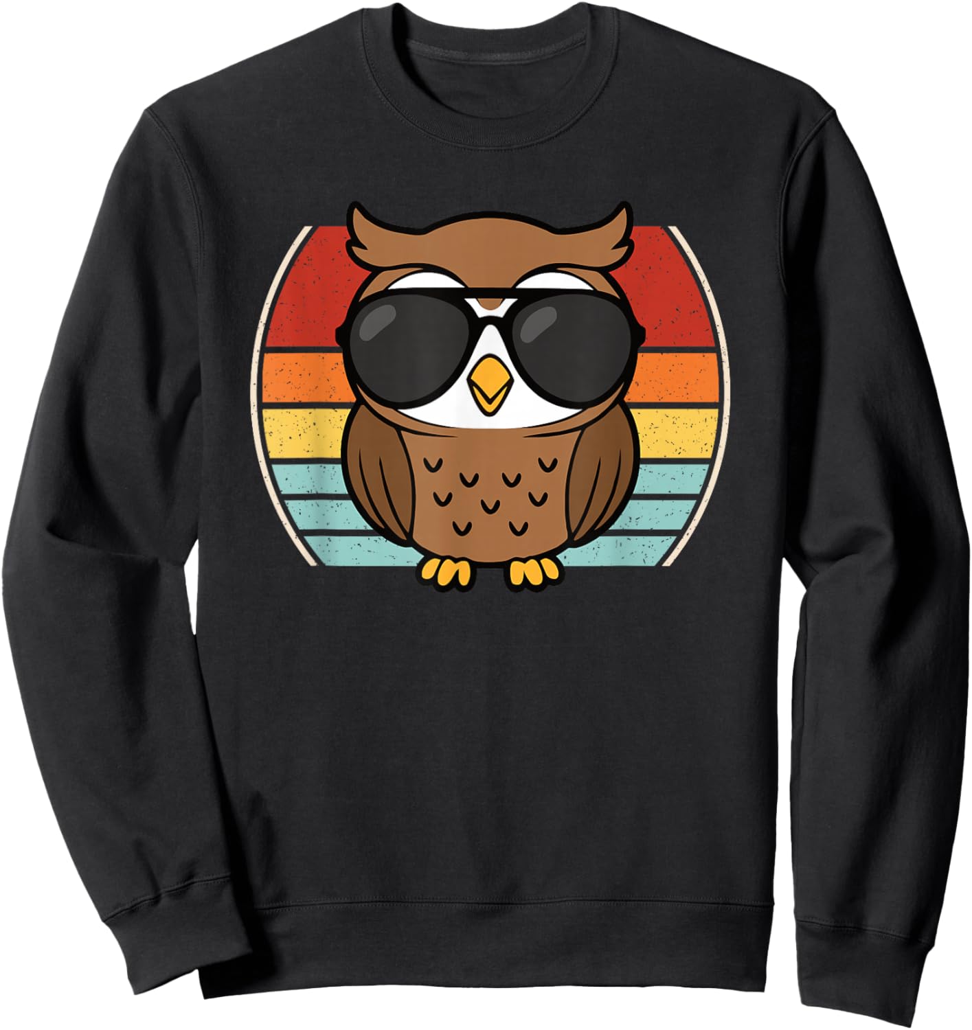 Cool Owl Lover Men Boys Kids Sweatshirt - Sweatshirt | Black
