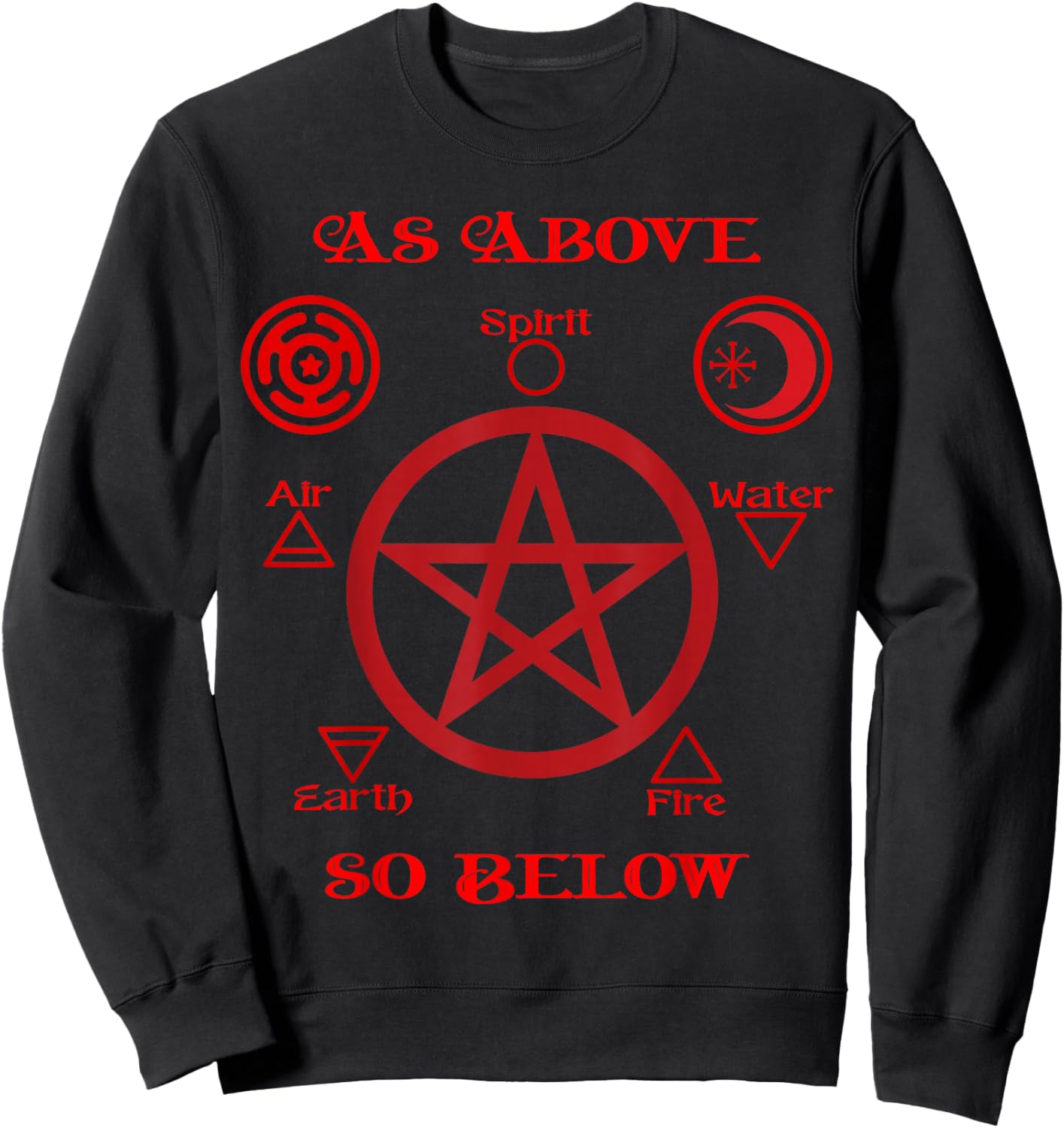 Pentagram Hecate Wheel Wicca Spirit Over Matter Witchcraft Sweatshirt - Sweatshirt | Black
