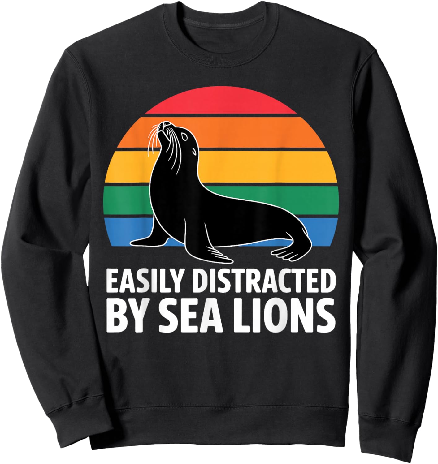 Sea Lion Art Women Kids Seal Animal Sea Lion Lover Sweatshirt - Sweatshirt | Black