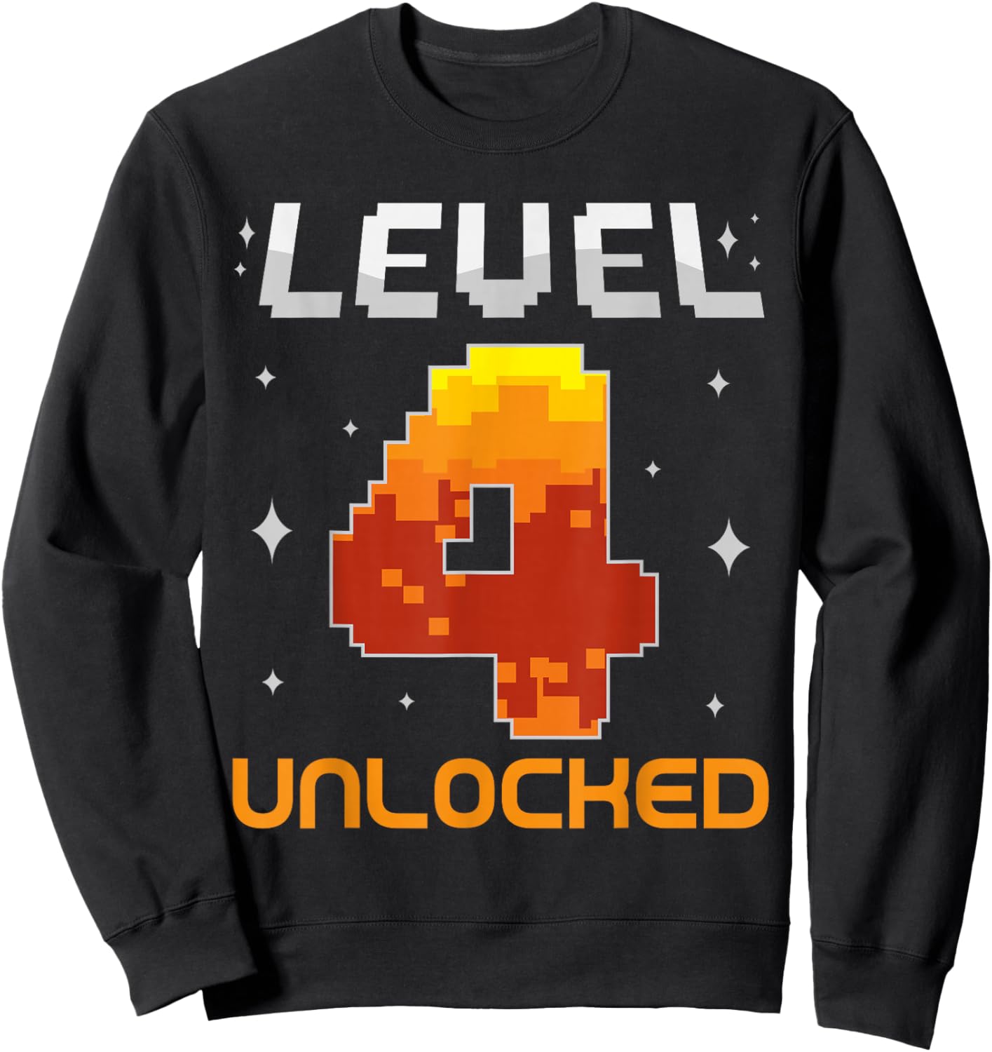 Level 4 Unlocked 4th Birthday Four Years Old Gamer Gaming Sweatshirt - Sweatshirt | Black