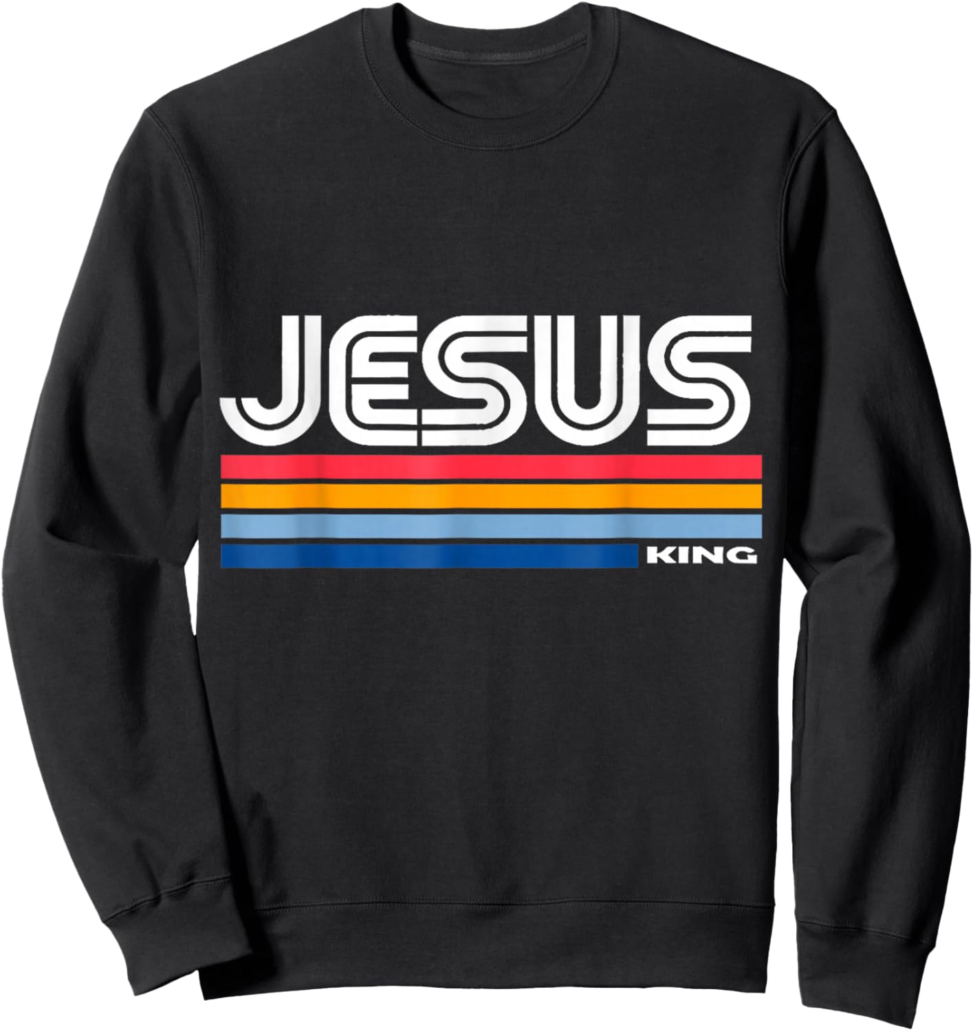 Jesus King Retro Vintage Design Sweatshirt - Sweatshirt | Black