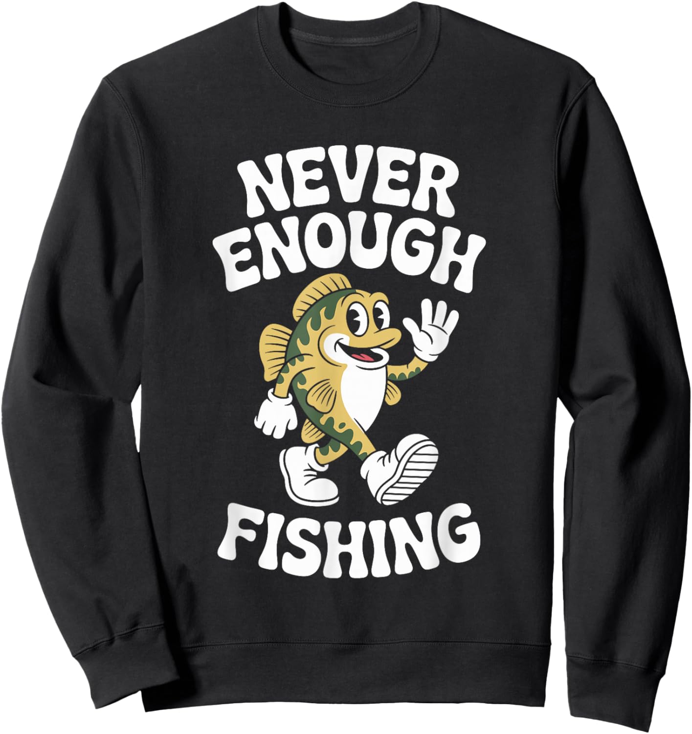 Funny Fishing Retro Sweatshirt - Sweatshirt | Black