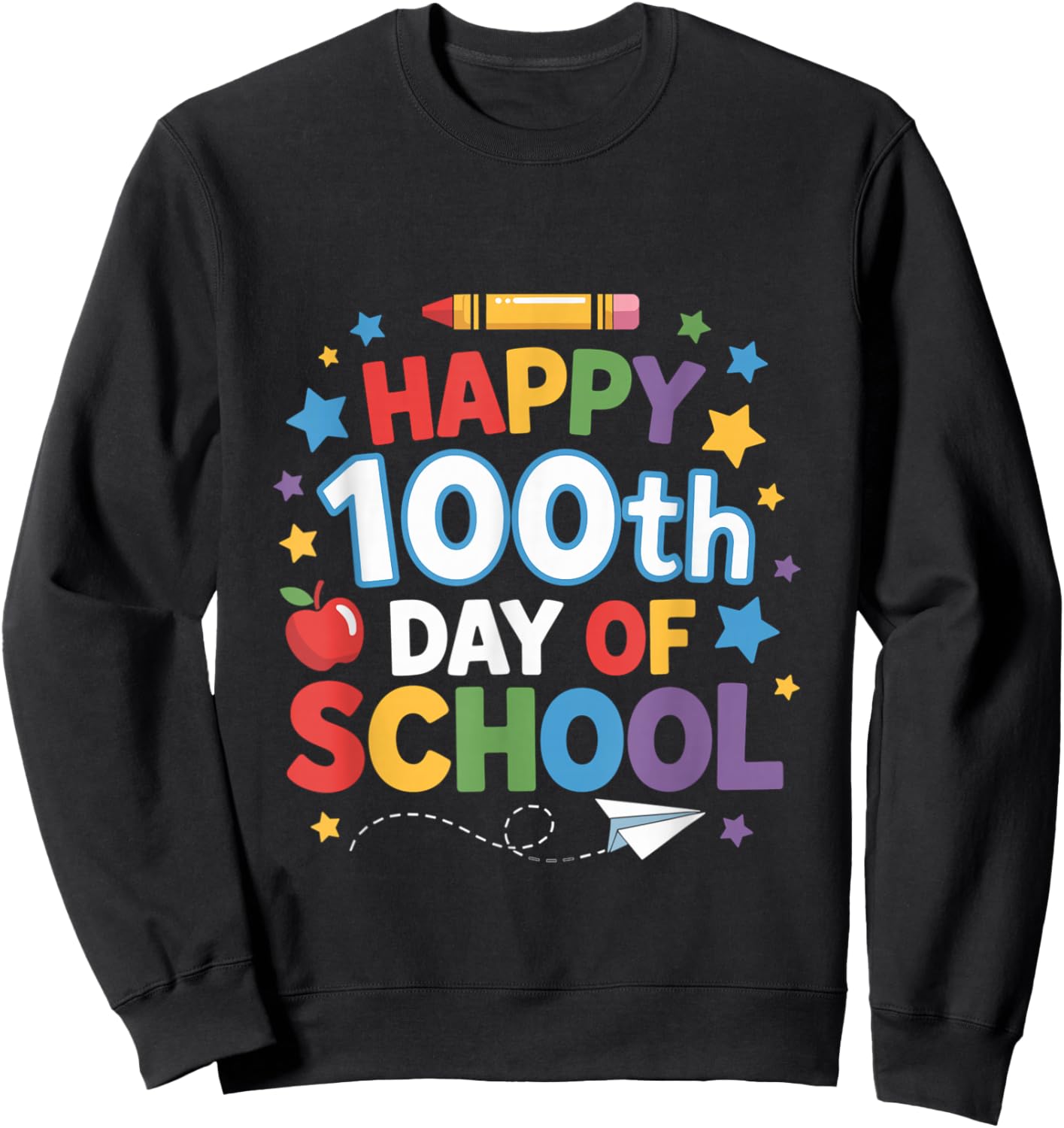 Happy 100th Day of School Boys Sweatshirt - Sweatshirt | Black